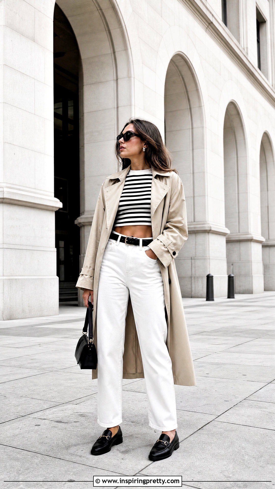 Black and White Crop Top With White Jeans - 50 crop top outfits with jeans