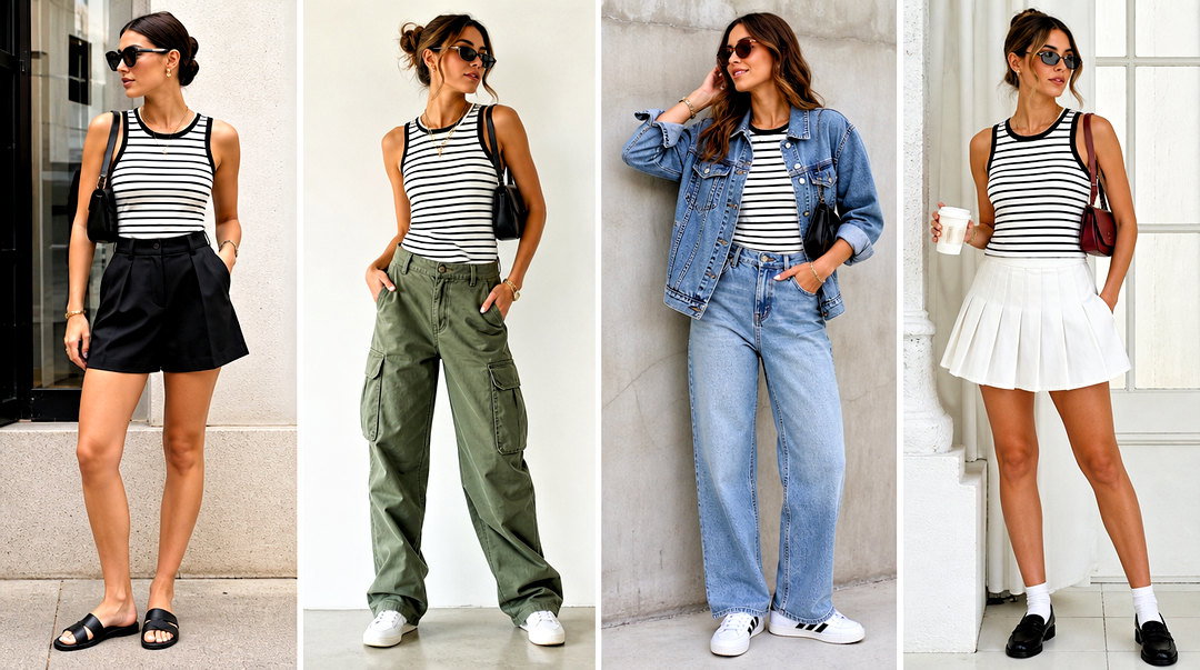 25 Black and White Striped Tank Top Outfit Ideas to Try