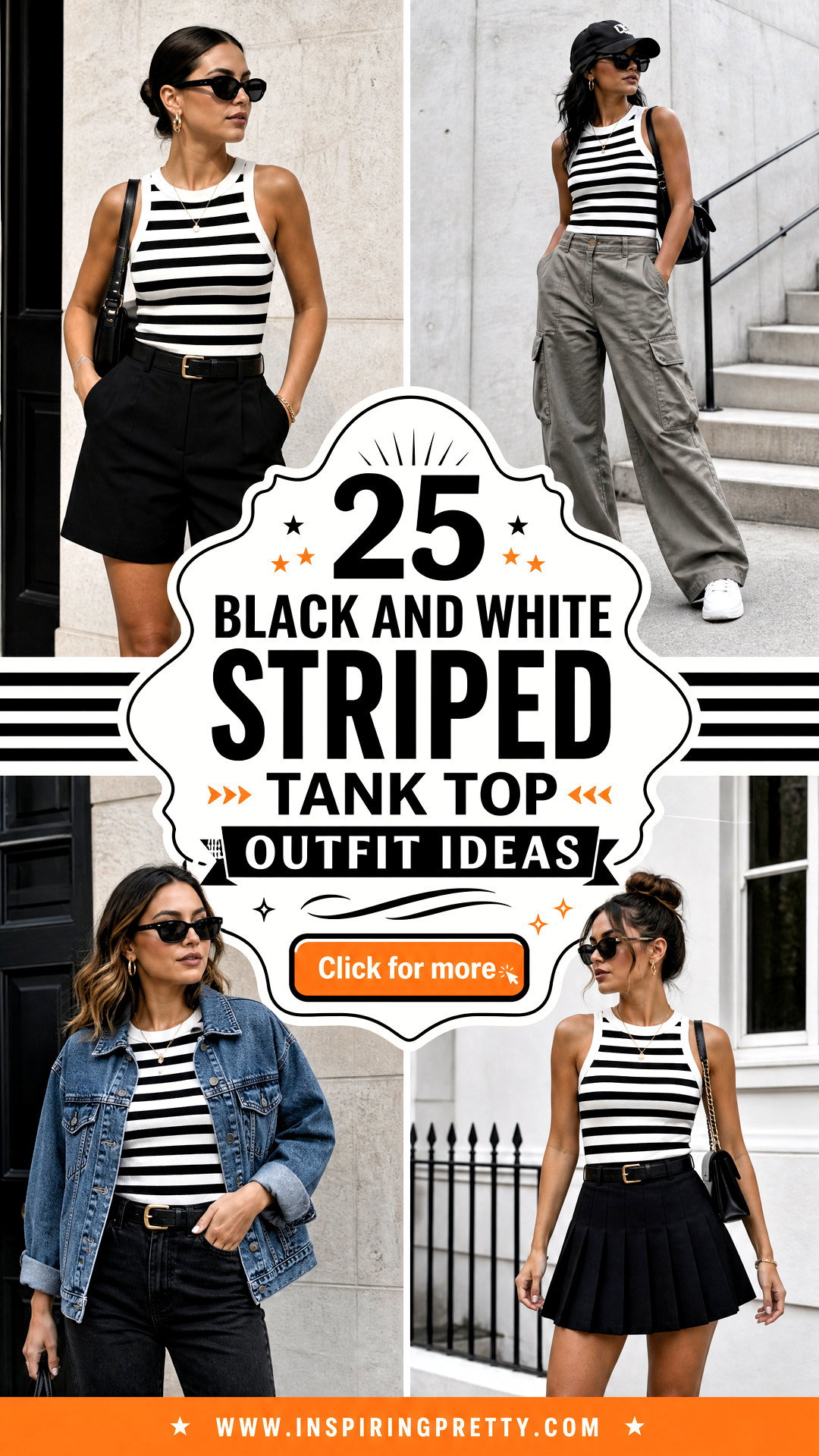 25 Black and White Striped Tank Top Outfit Ideas to Try - 25 Black and White Striped Tank Top Outfit Ideas to Try