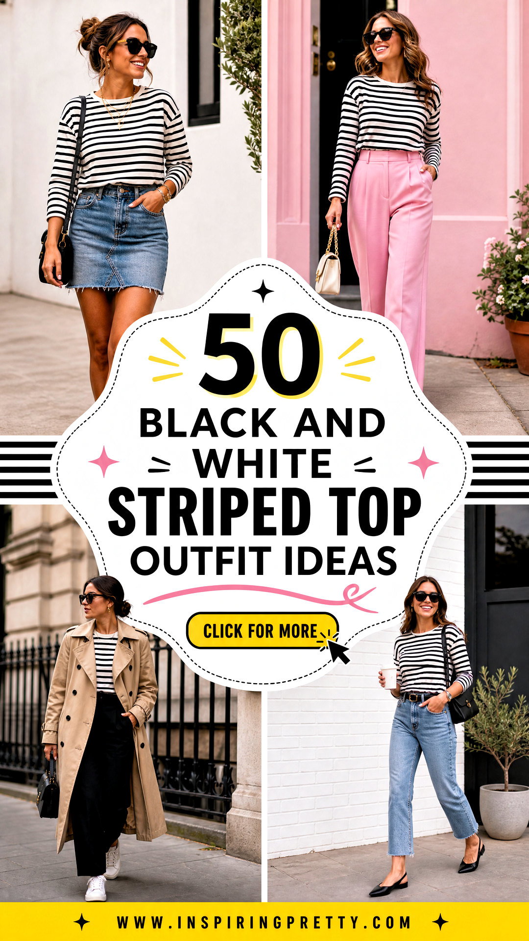 50 Black and White Striped Top Outfit Ideas for Timeless Style - 50 Black and White Striped Top Outfit Ideas for Timeless Style