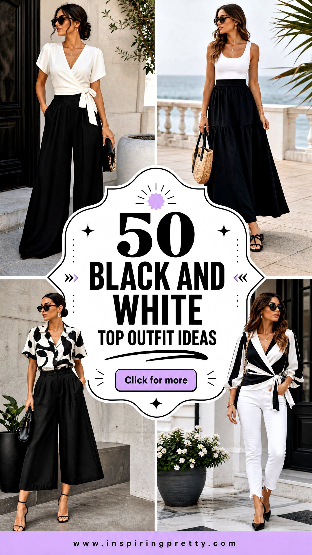 50 Black and White Top Outfit Ideas for Easy Monochrome Style - 50 Black and White Top Outfit Ideas for Easy Monochrome Style