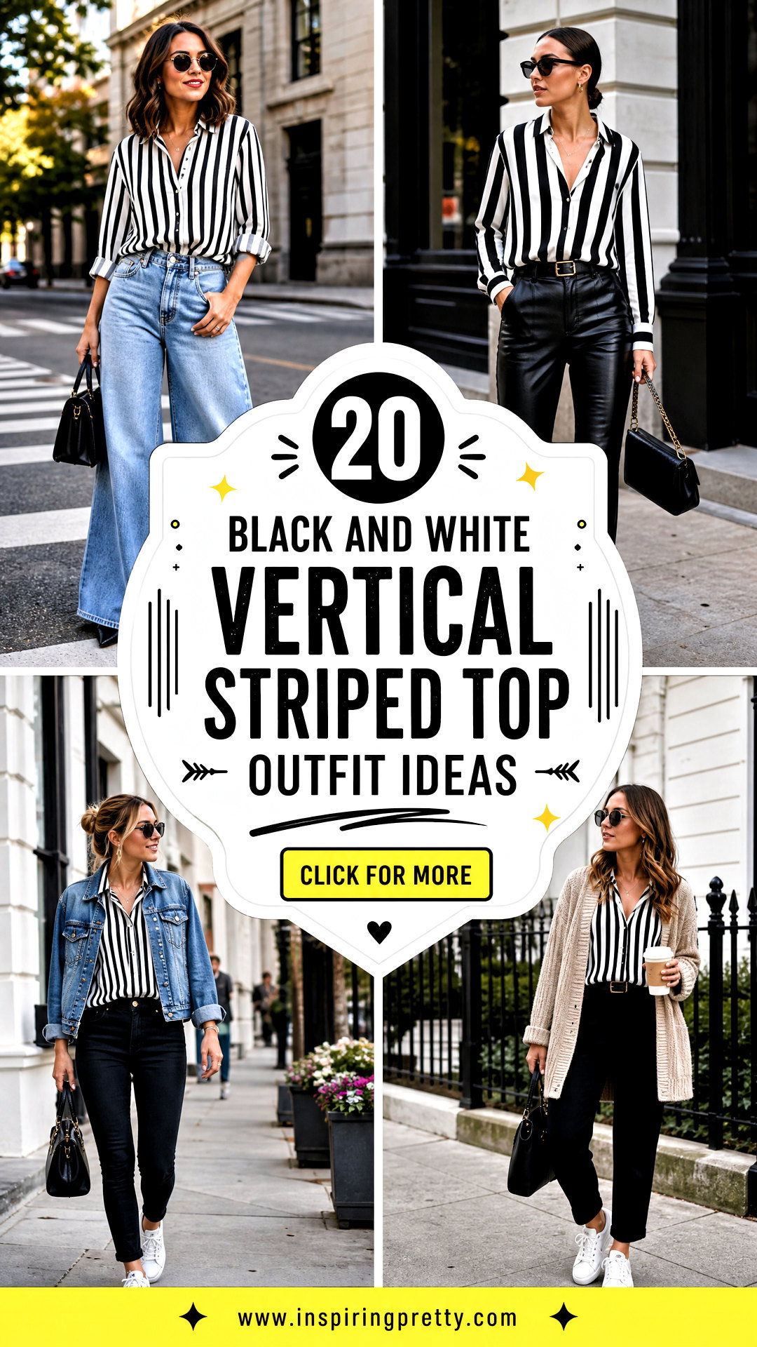 20 Black and White Vertical Striped Top Outfit Ideas to Try - 20 Black and White Vertical Striped Top Outfit Ideas to Try