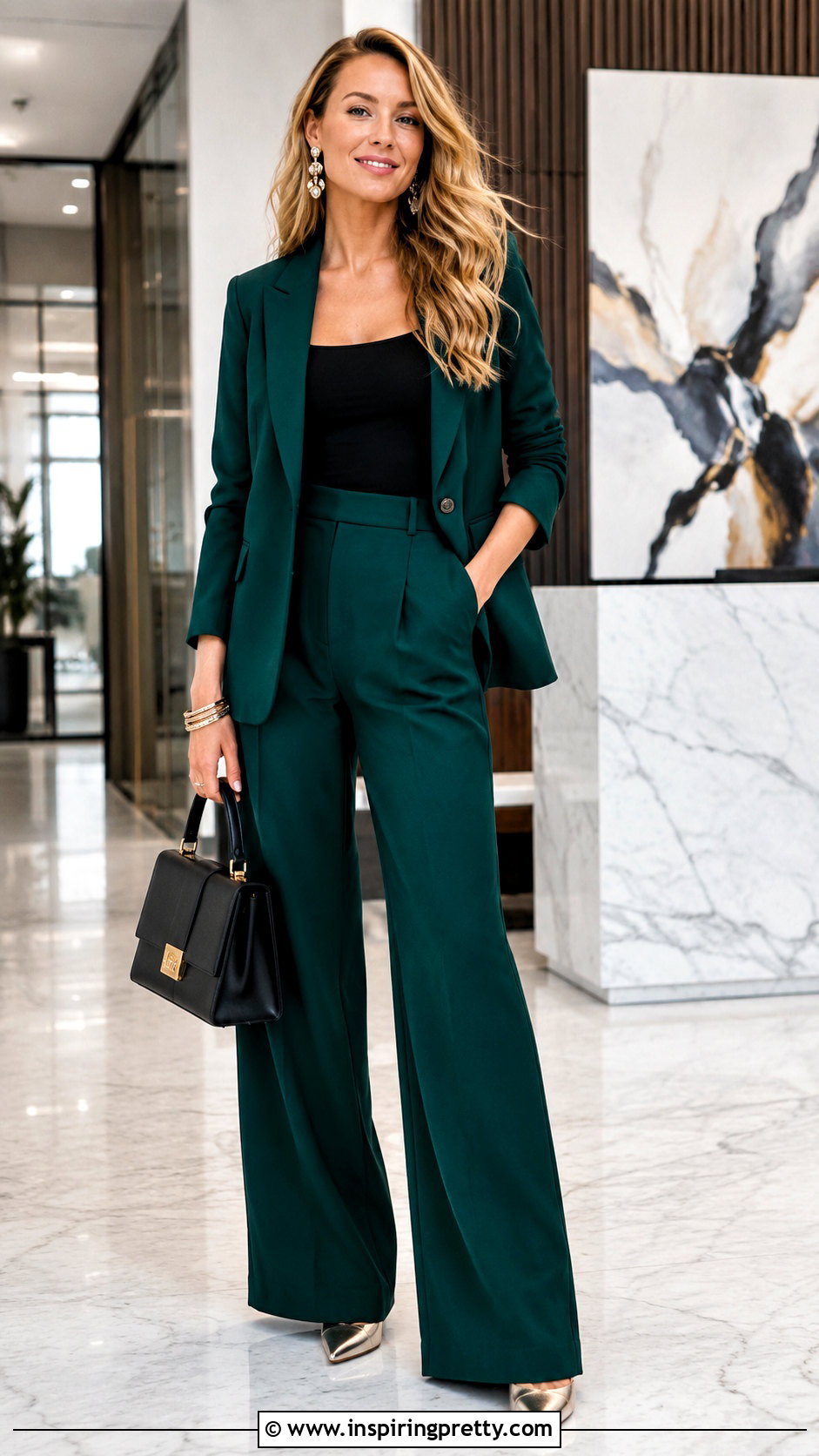 Blake Lively Black Tank Top And Trouser Suit Outfit - 20 Blake Lively Tank Top outfit ideas