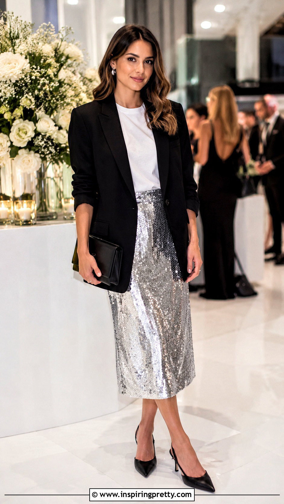 Blazer And Sequin Skirt Outfit - 50 top and skirt outfit ideas