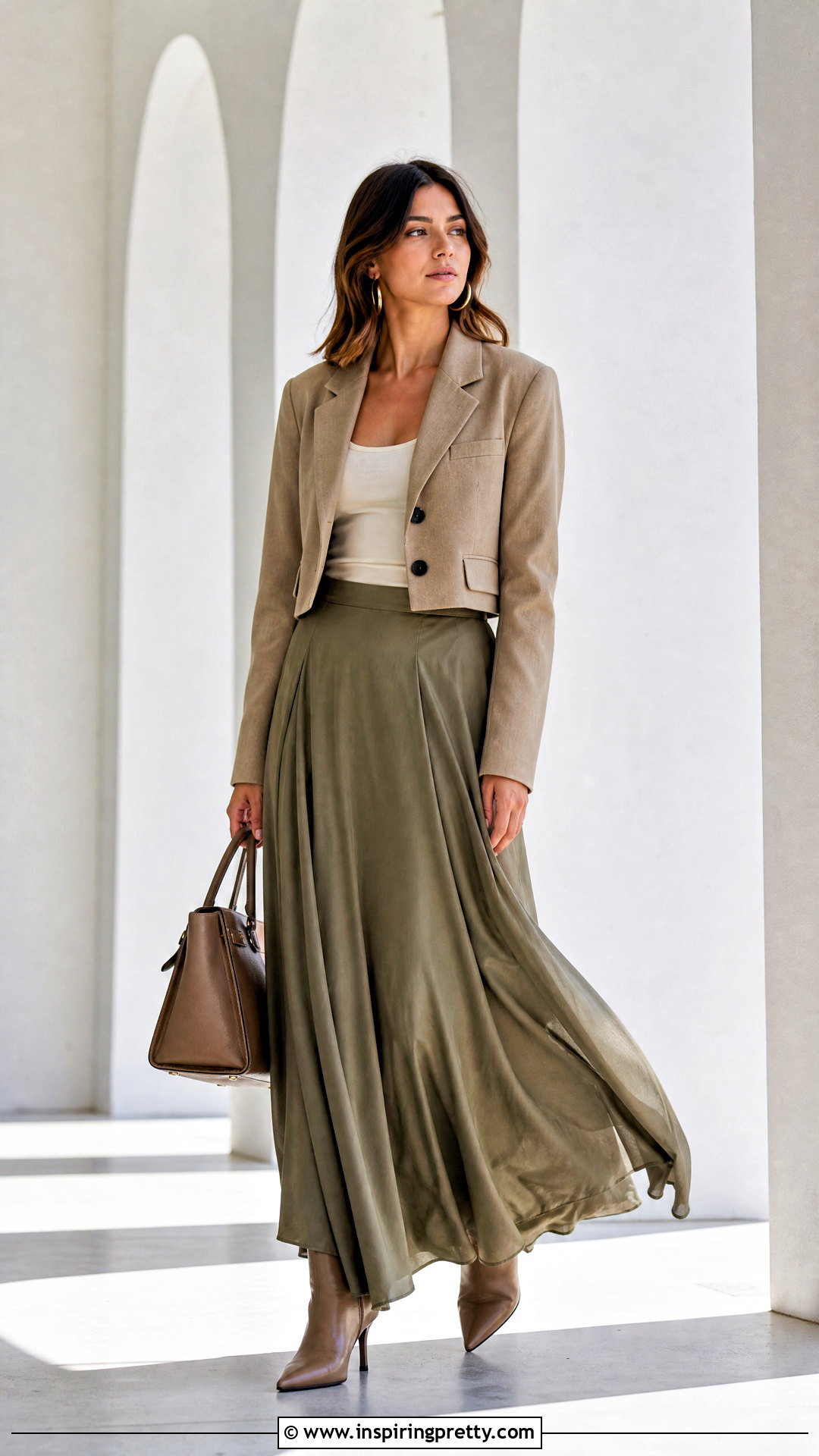 Blazer Top With Maxi Skirt - 50 Blazer Top outfit ideas