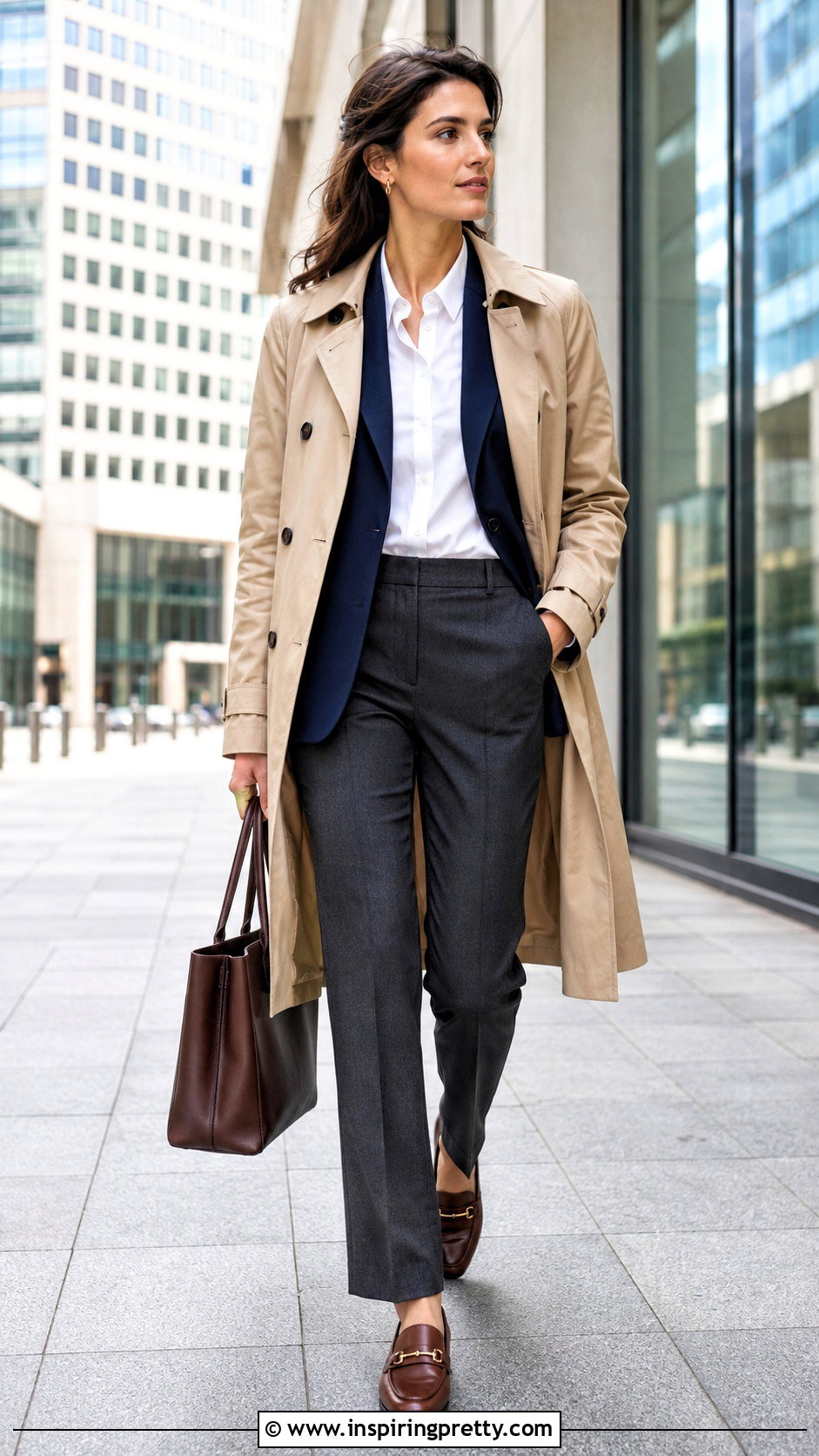 Blazer Under Trench Coat Layering Outfit - 50 top layering ideas