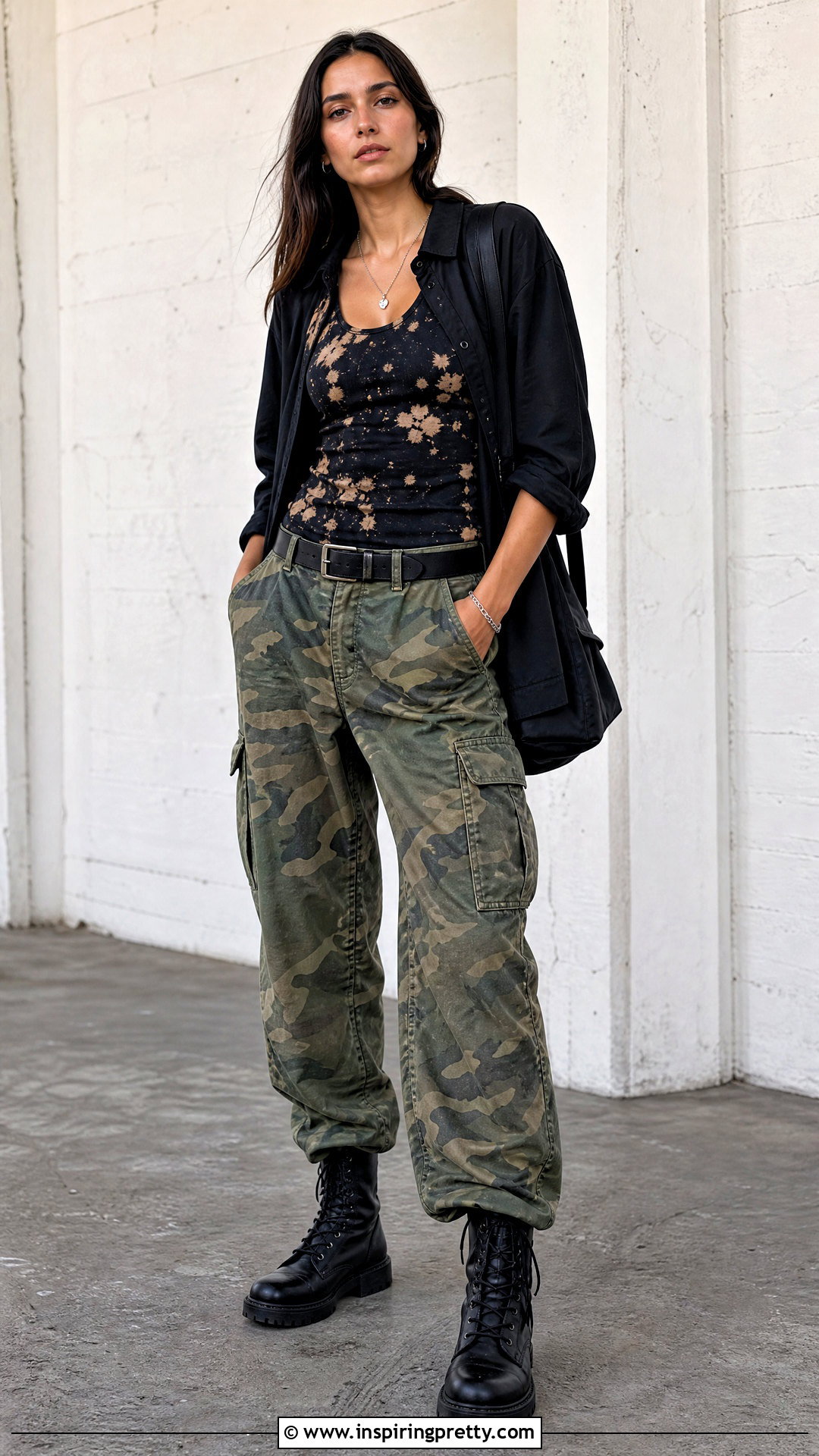 Bleach Tank Top With Camo Pants - 50 bleach tank top outfit ideas