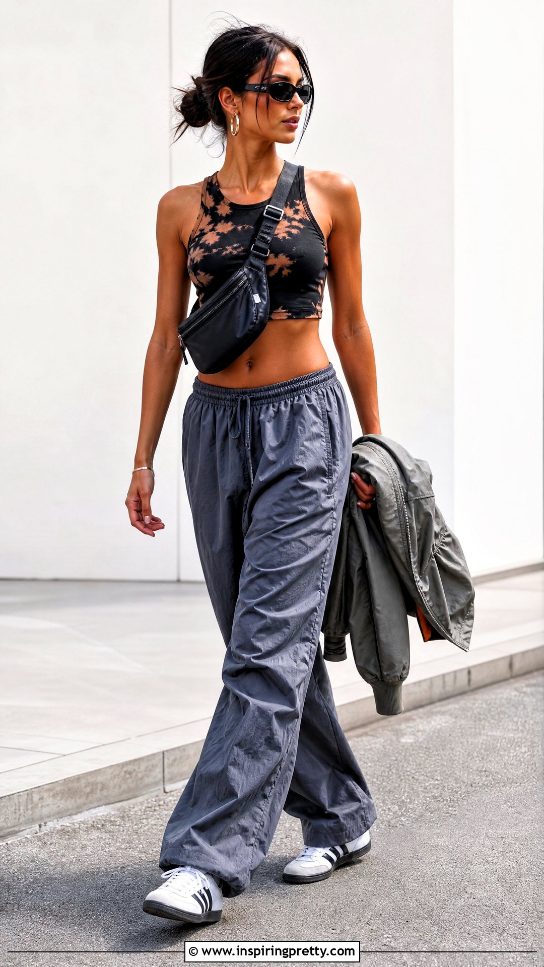 Bleach Tank Top With Parachute Pants - 50 bleach tank top outfit ideas