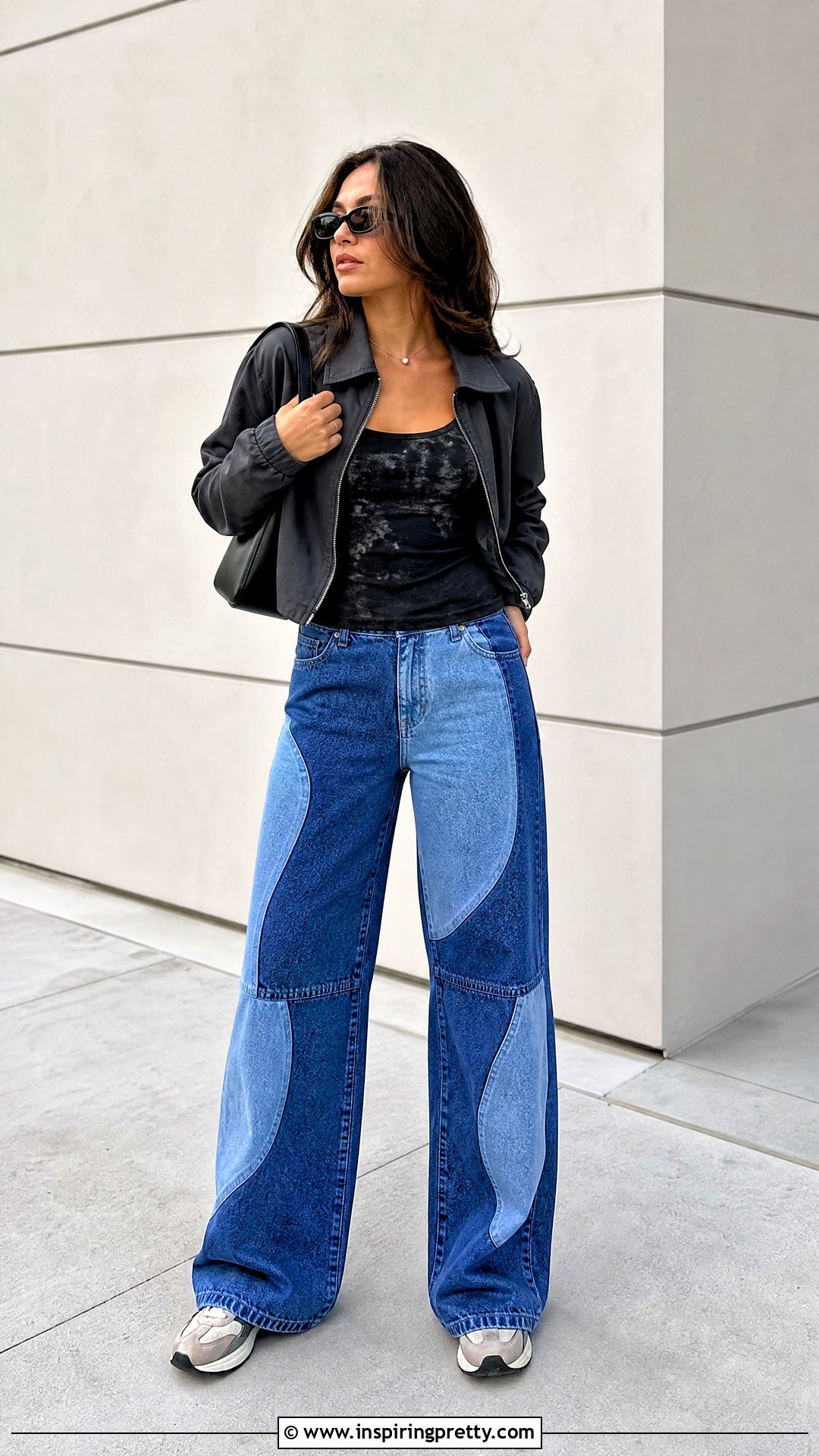 Bleach Tank Top With Patchwork Jeans - 50 bleach tank top outfit ideas
