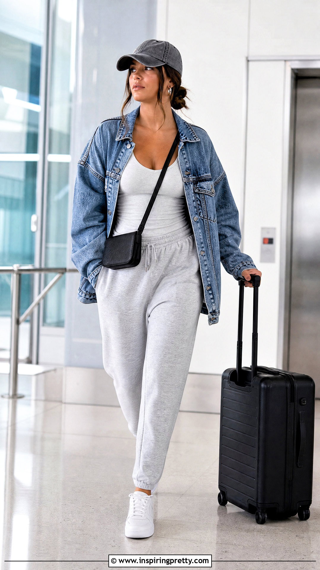 Bleach Tank Top With Sweatpants And Denim Jacket - 50 bleach tank top outfit ideas