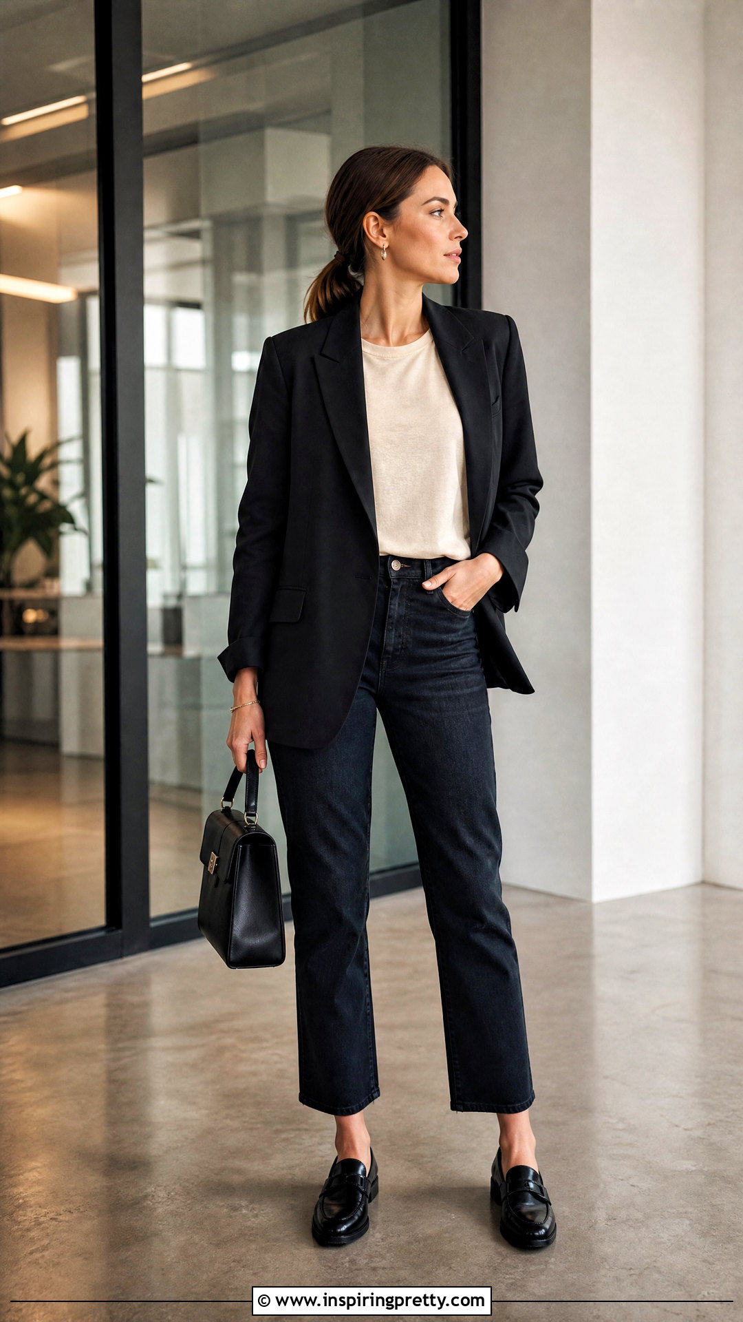 Bleach Top With Black Blazer - 50 bleach top outfit ideas