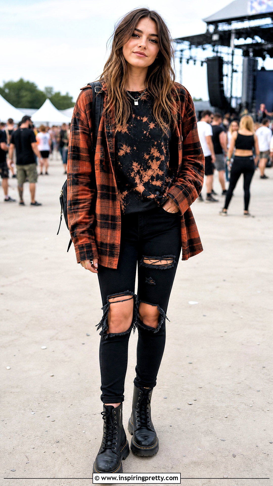 Bleach Top With Plaid Flannel - 50 bleach top outfit ideas