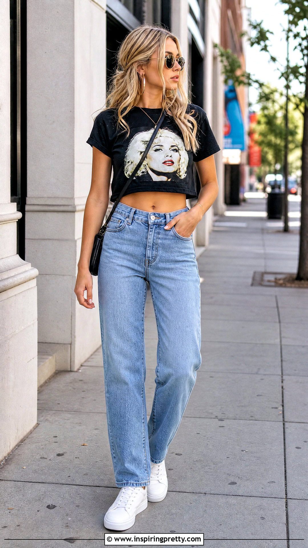 Blondie Crop Top With Straight Leg Jeans - 20 Blondie Crop Top outfit ideas