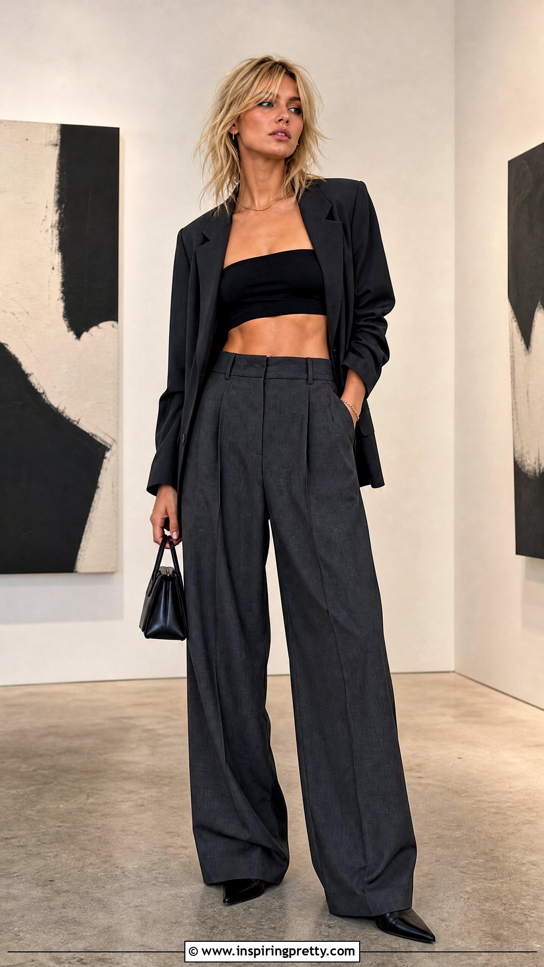 Blondie Crop Top With Wide Leg Trousers - 20 Blondie Crop Top outfit ideas