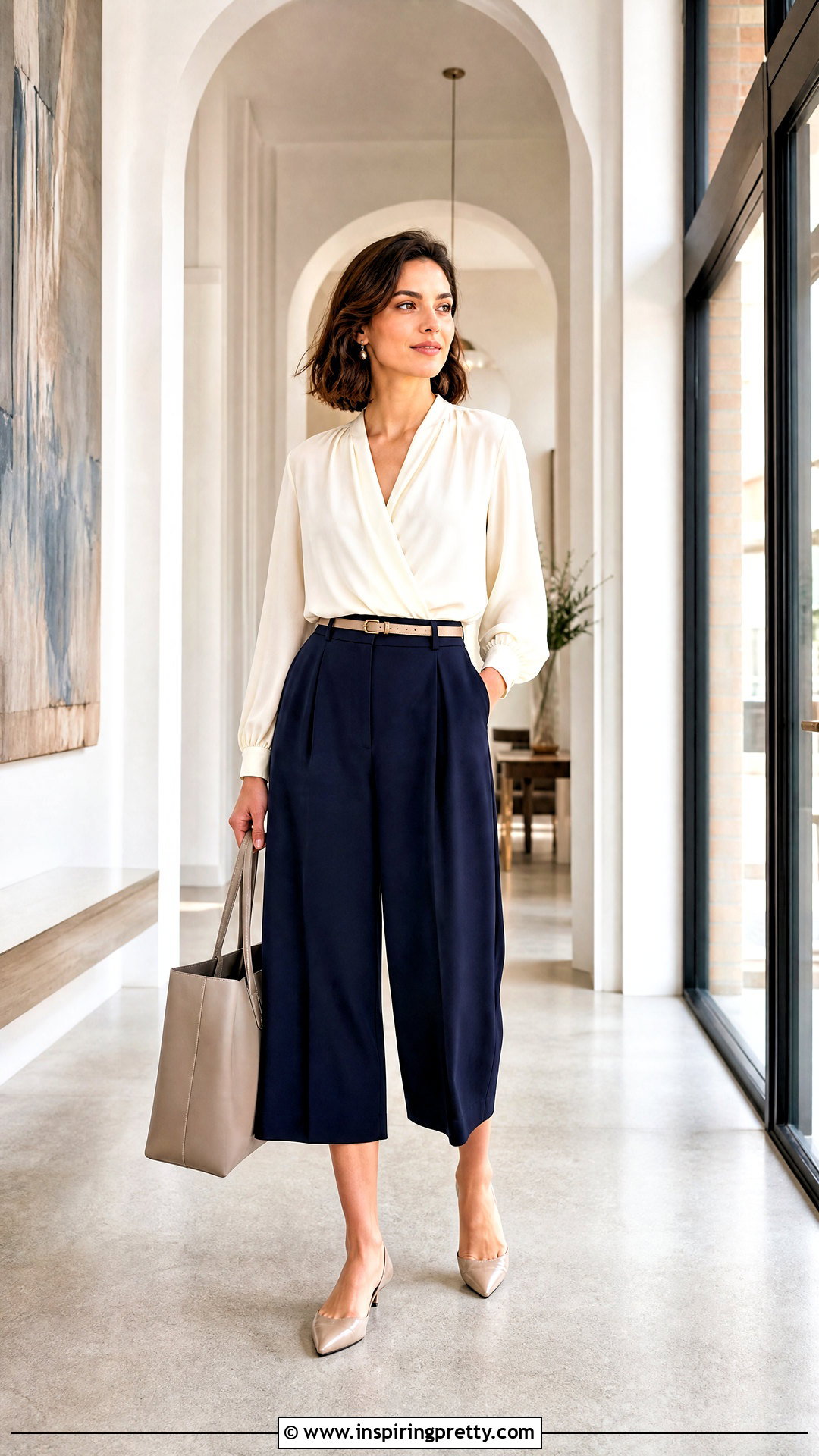 Blouse With Culottes - 50 blouse tops outfit ideas