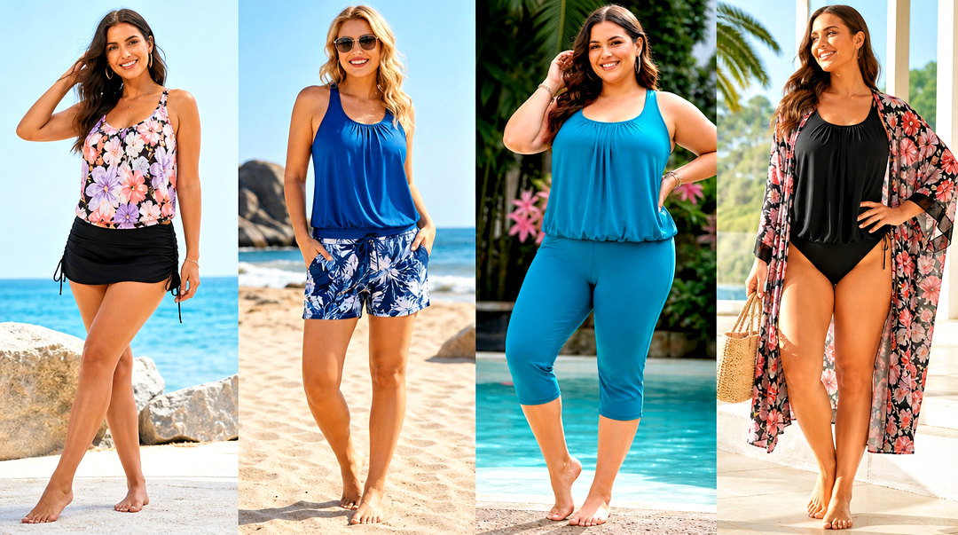 20 Blouson Tankini Top Outfit Ideas: Flattering Beach Looks