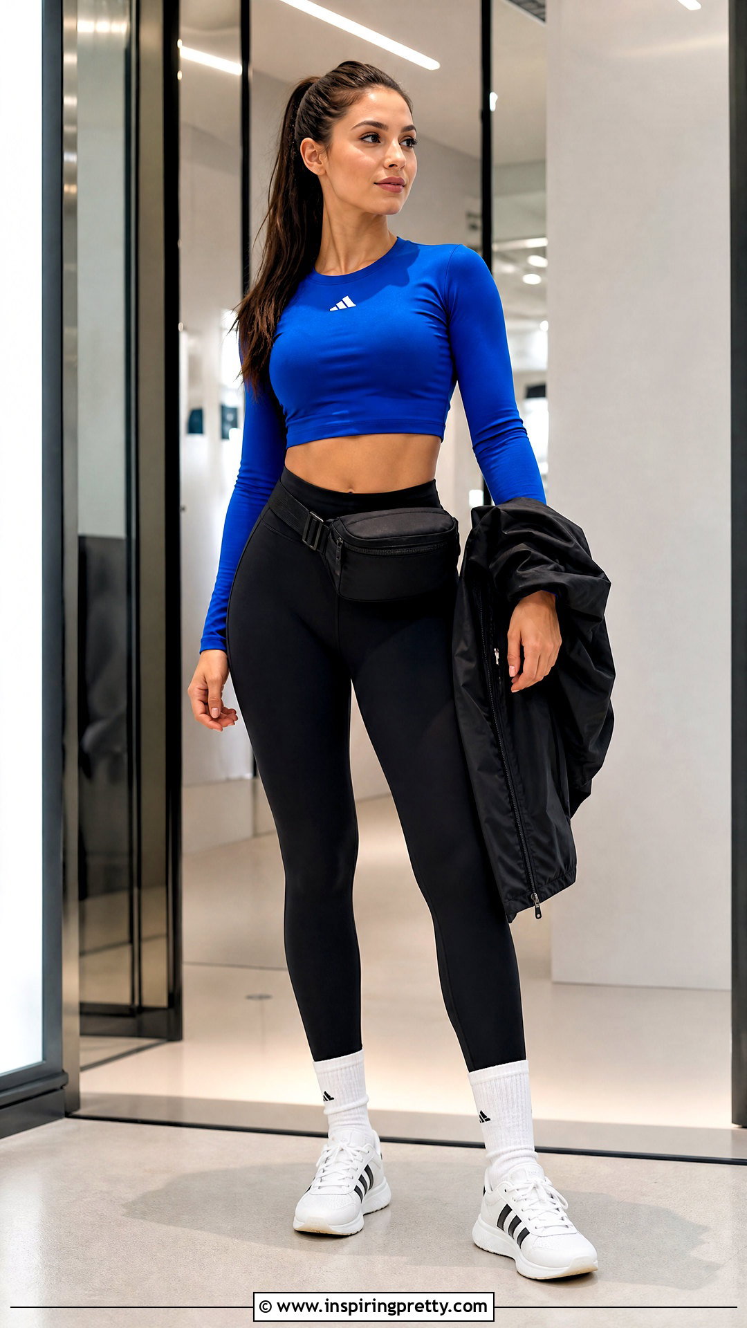 Blue Adidas Crop Top With Black Leggings - 25 Blue Adidas Crop Tops