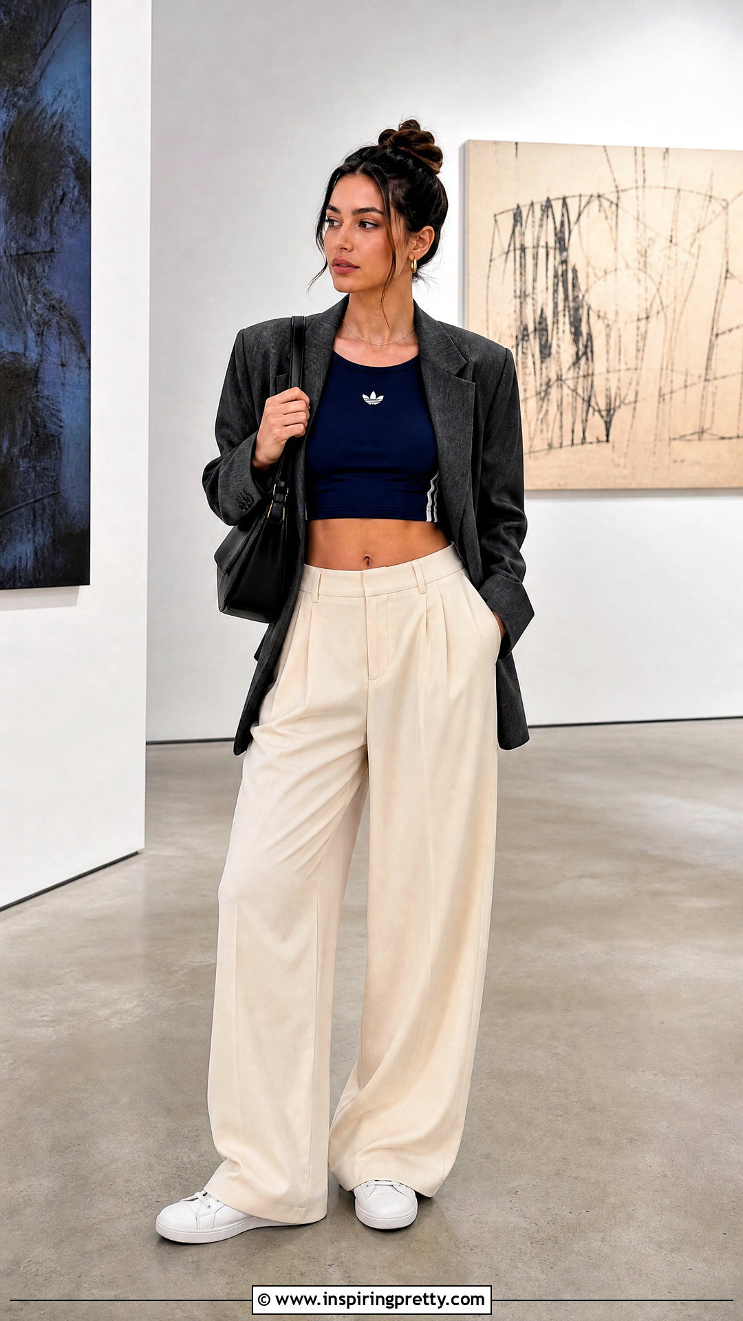 Blue Adidas Crop Top With Pleated Trousers - 25 Blue Adidas Crop Tops