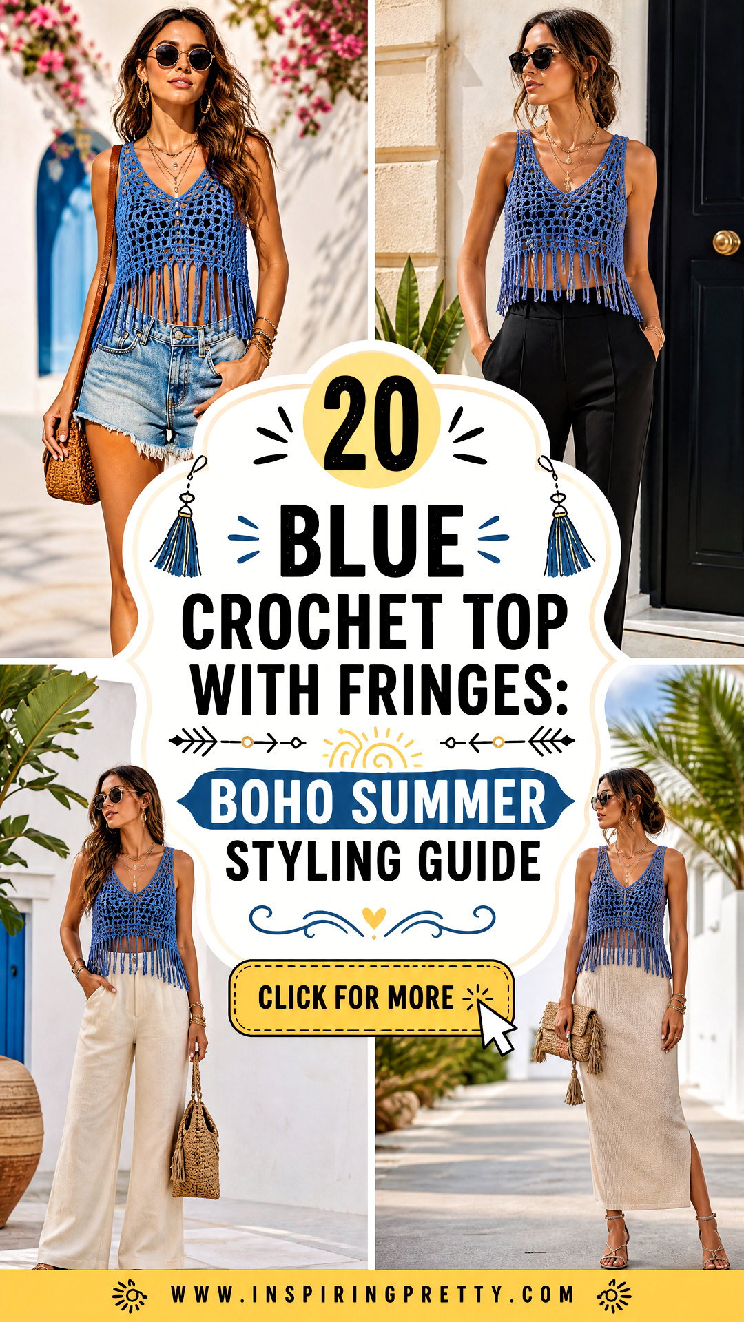 20 Blue Crochet Top With Fringes Boho Summer Styling Guide - 20 Blue Crochet Top With Fringes: Boho Summer Styling Guide