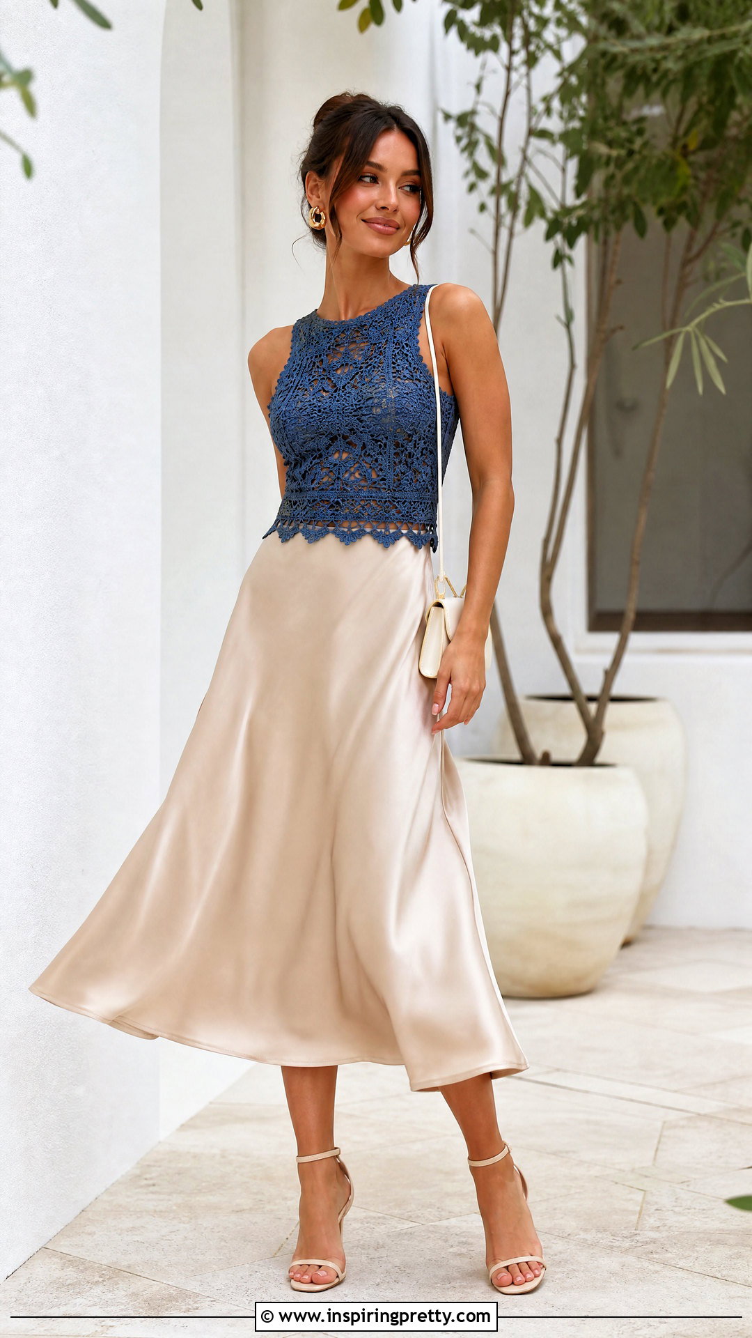 Blue Crochet Top With Satin Midi Skirt - 20 Blue Crochet Top On Hanger ideas