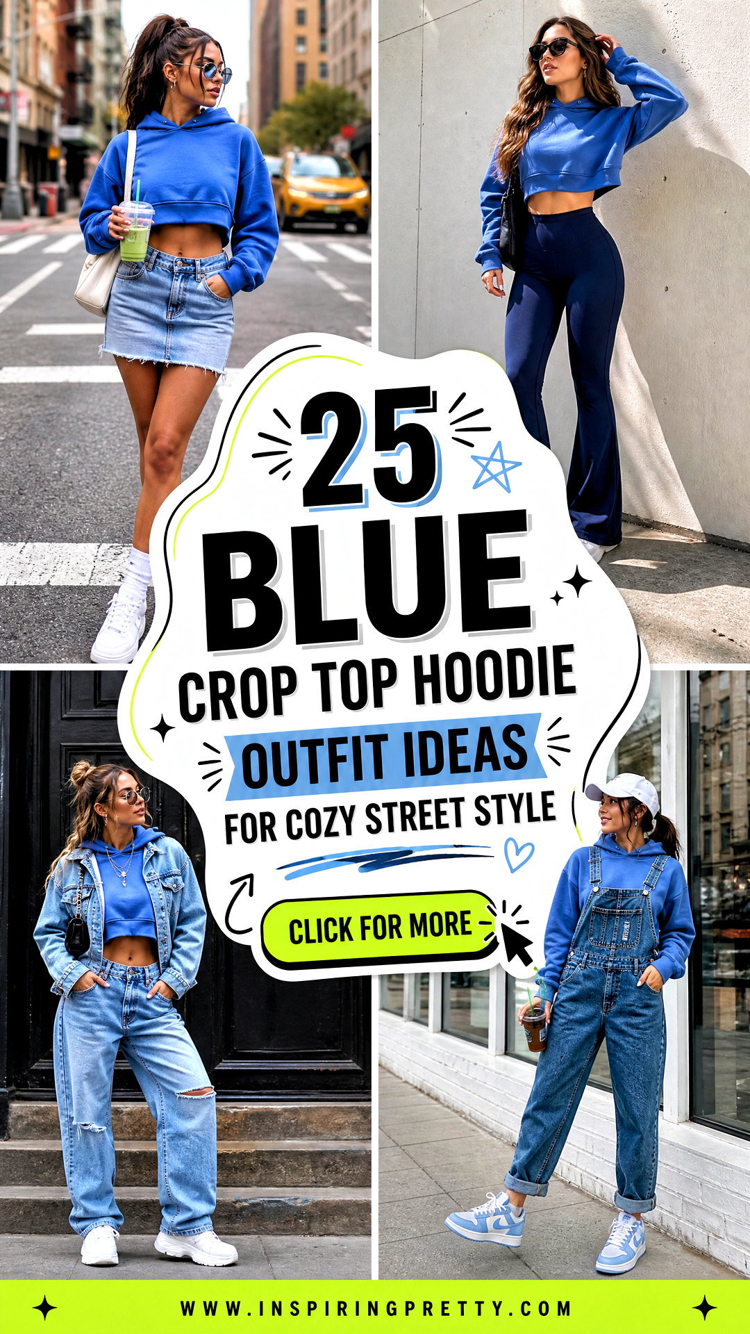 25 Blue Crop Top Hoodie Outfit Ideas for Cozy Street Style - 25 Blue Crop Top Hoodie Outfit Ideas for Cozy Street Style