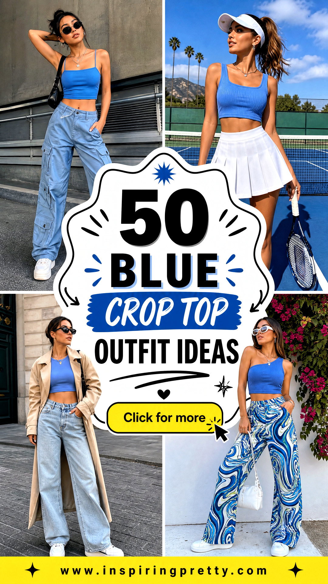 50 Blue Crop Top Outfit Ideas for Trendy Warm-Weather Looks - 50 Blue Crop Top Outfit Ideas for Trendy Warm-Weather Looks