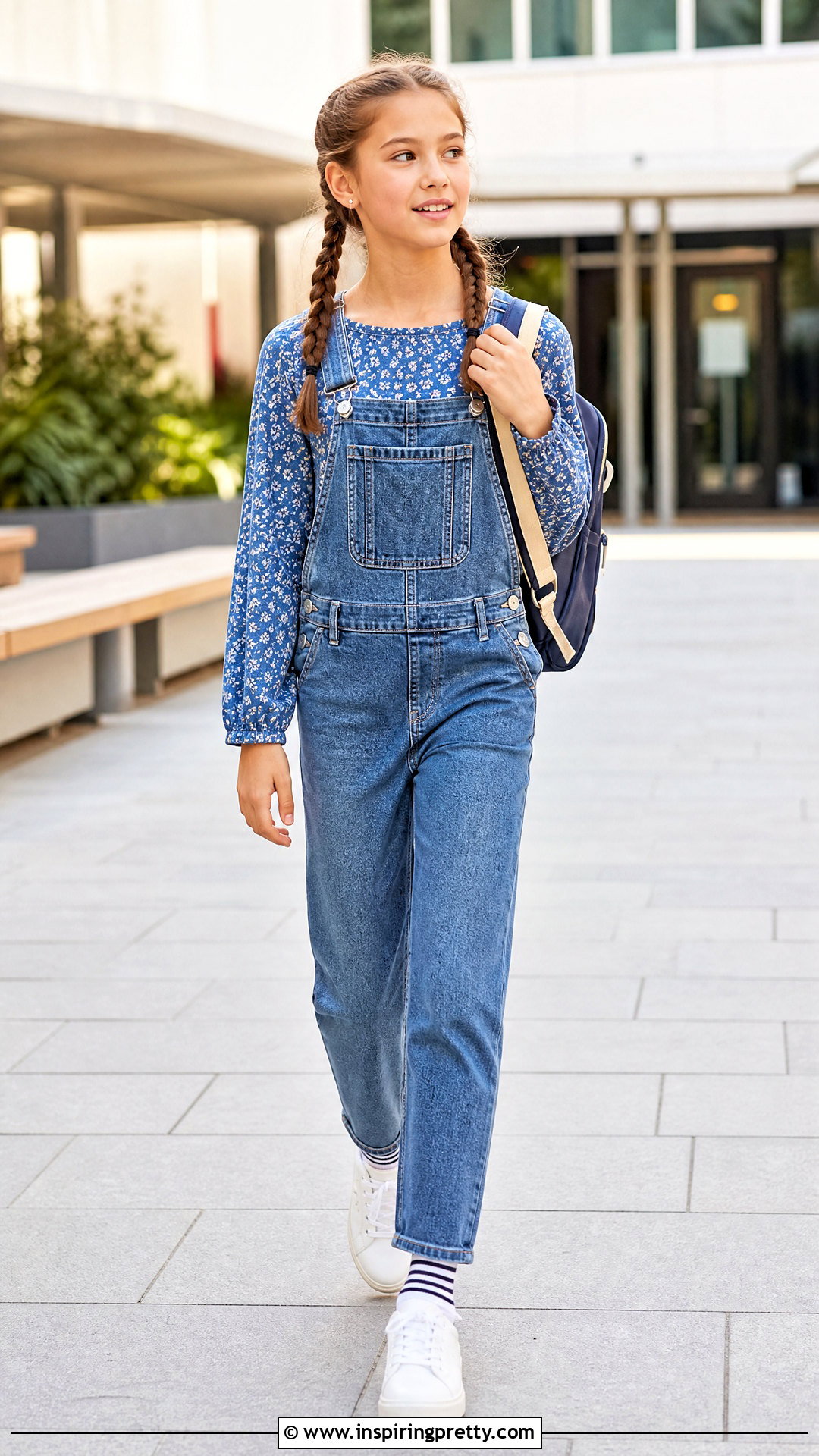 Blue Girls Peasant Top With Denim Overalls - 20 girls peasant tops