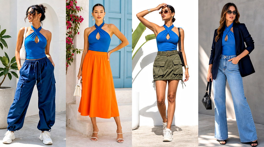 50 Blue Halter Top Outfit Ideas for Chic Summer Nights