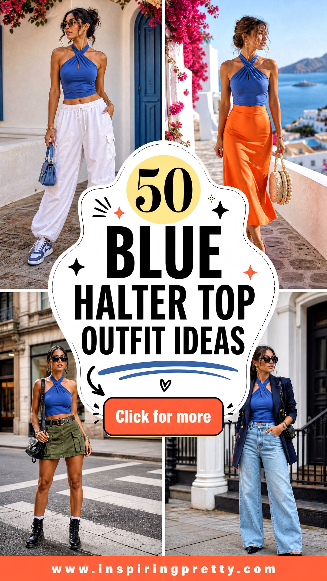 50 Blue Halter Top Outfit Ideas for Chic Summer Nights - 50 Blue Halter Top Outfit Ideas for Chic Summer Nights
