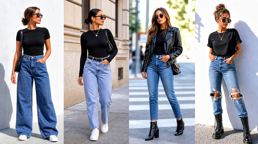 50 Blue Jeans and Black Top Outfit Ideas for Effortless Style