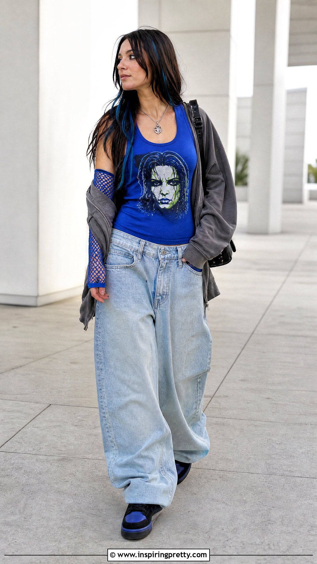 Blue Jeff Hardy Tank Top With Faded Jeans - 20 Jeff Hardy Tank Top outfit ideas