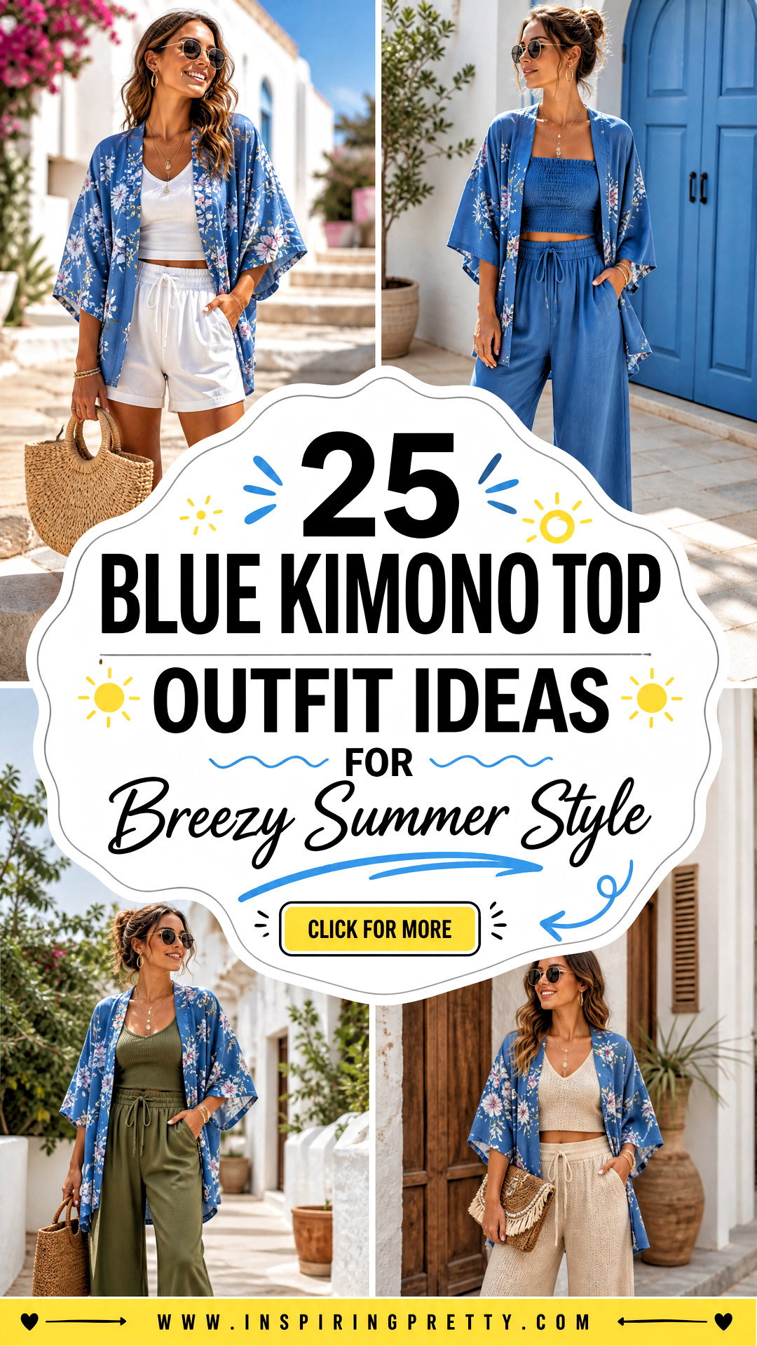 25 Blue Kimono Top Outfit Ideas for Breezy Summer Style - 25 Blue Kimono Top Outfit Ideas for Breezy Summer Style