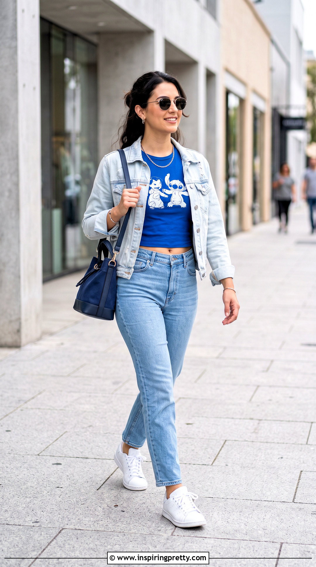 Blue Lilo And Stitch Crop Top Monochrome Outfit - 25 lilo and stitch crop top outfit ideas