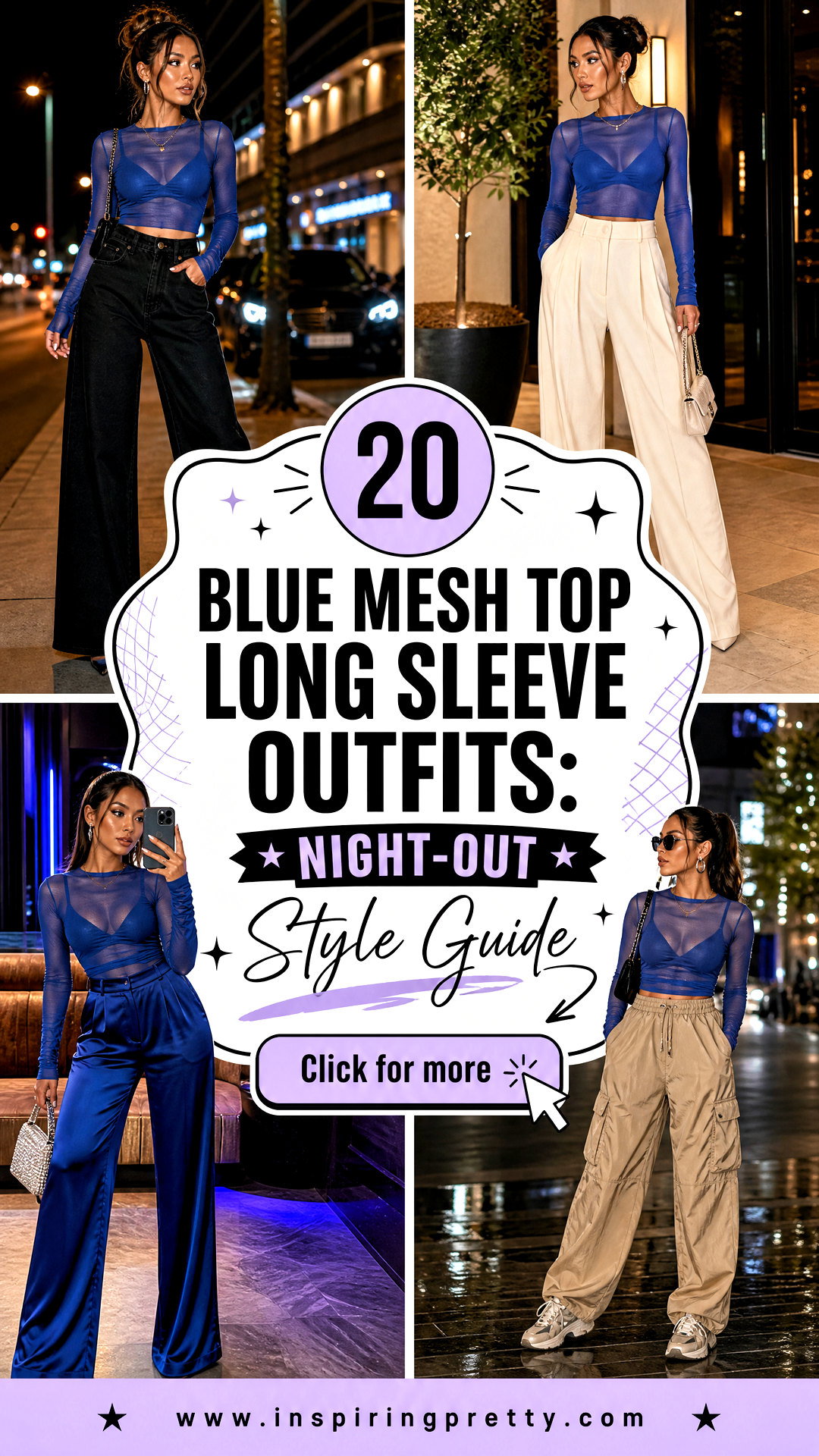 20 Blue Mesh Top Long Sleeve Outfits Night-Out Style Guide - 20 Blue Mesh Top Long Sleeve Outfits: Night-Out Style Guide
