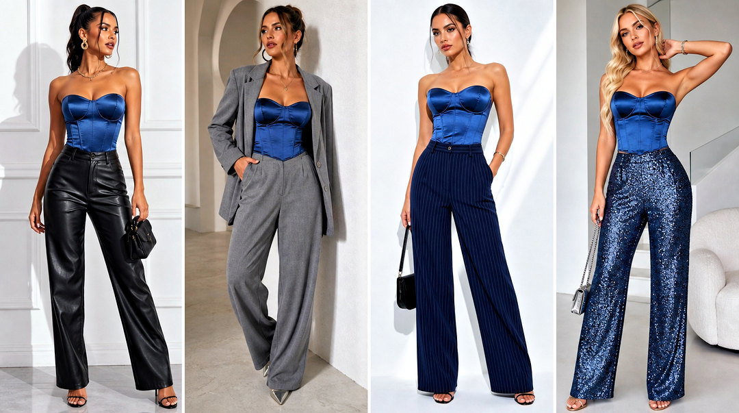 25 Blue Satin Corset Top Outfit Ideas for Chic Night-Out Style