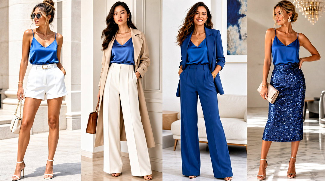 25 Blue Satin Tank Top Outfit Ideas for Polished Summer Looks