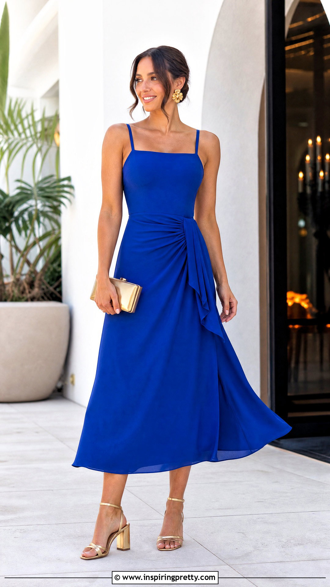 Blue Tank Dress With Heeled Sandals - 25 blue tank top dress outfit ideas