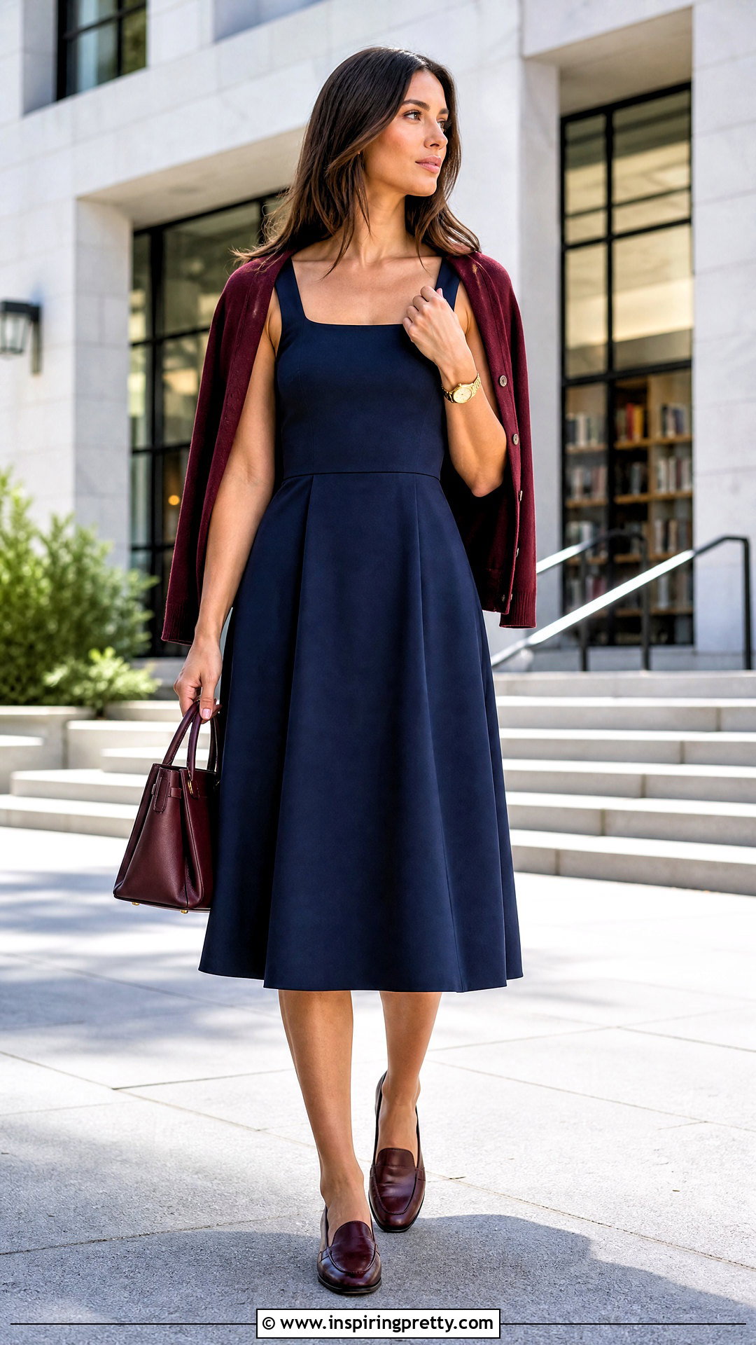 Blue Tank Dress With Loafers - 25 blue tank top dress outfit ideas
