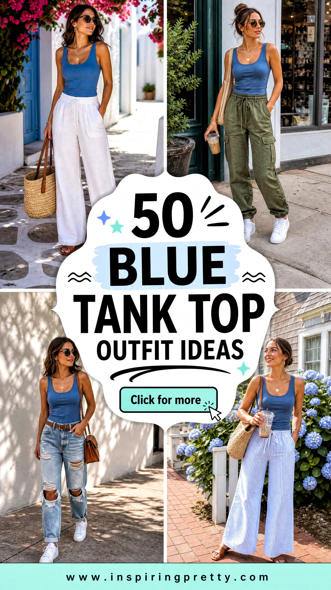 50 Blue Tank Top Outfit Ideas for Fresh Everyday Style - 50 Blue Tank Top Outfit Ideas for Fresh Everyday Style
