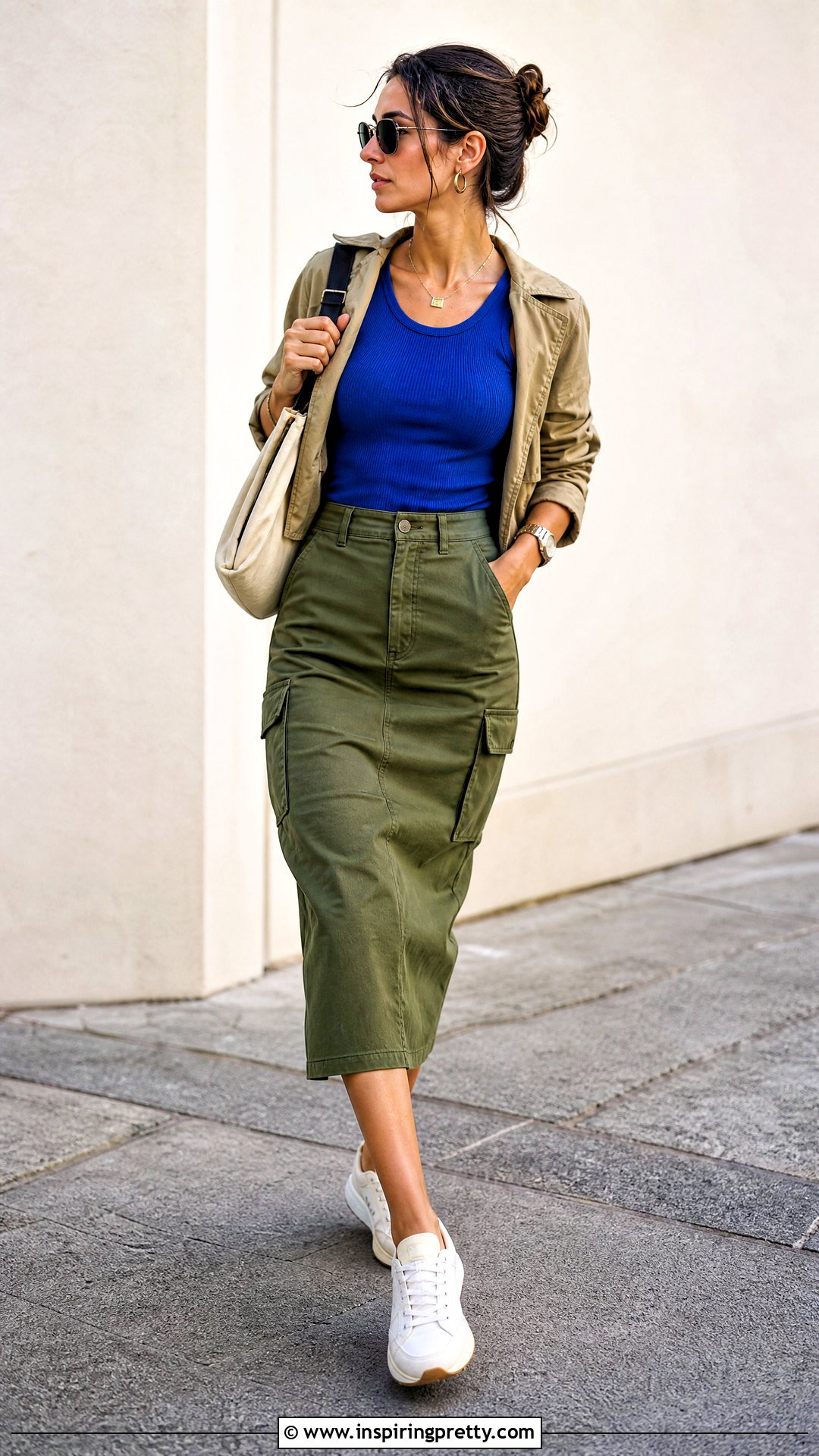 Blue Tank Top With Green Cargo Skirt - 25 Henry Cavill Blue Tank Top outfit ideas