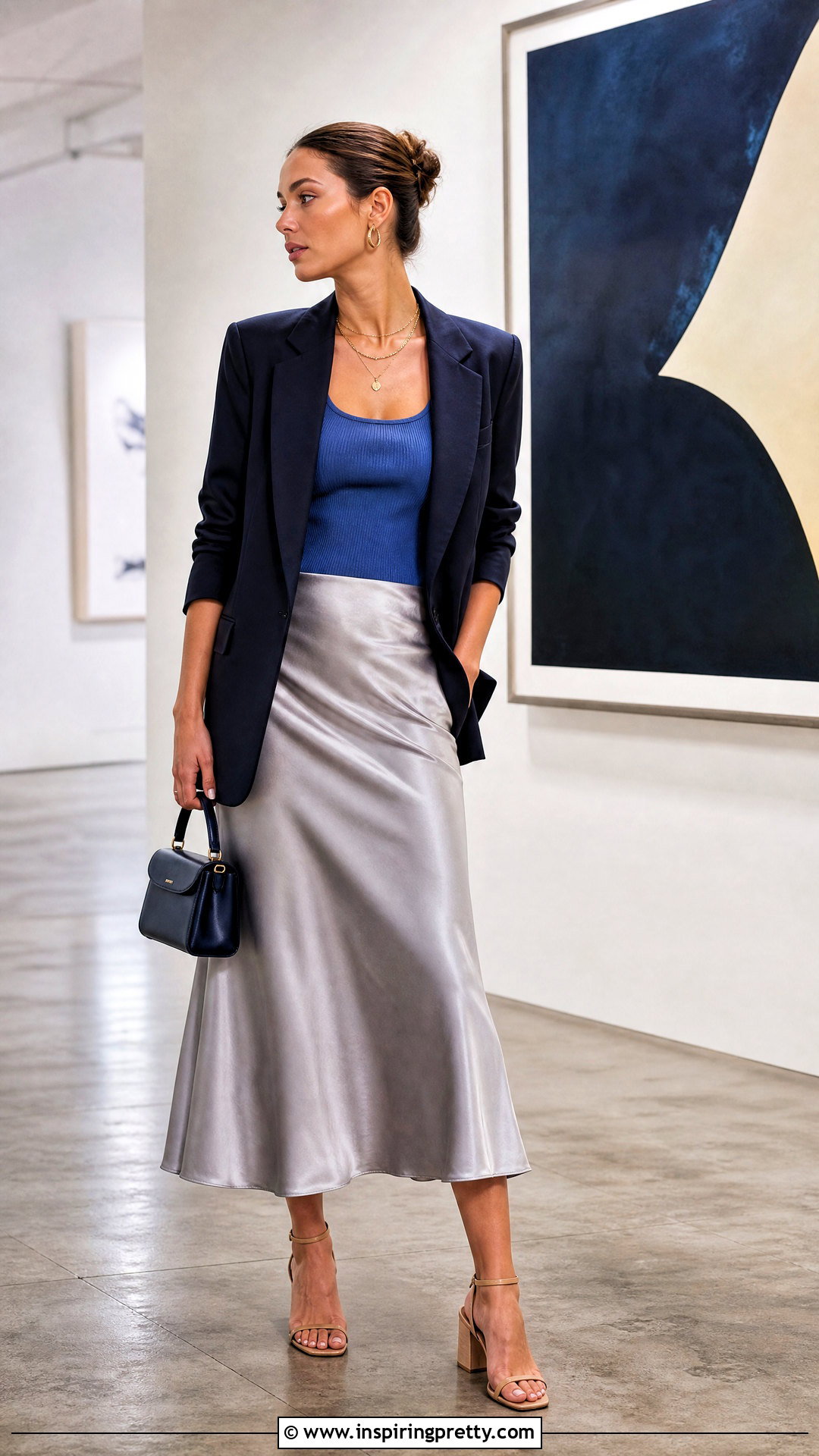 Blue Tank Top With Satin Slip Skirt - 25 Henry Cavill Blue Tank Top outfit ideas