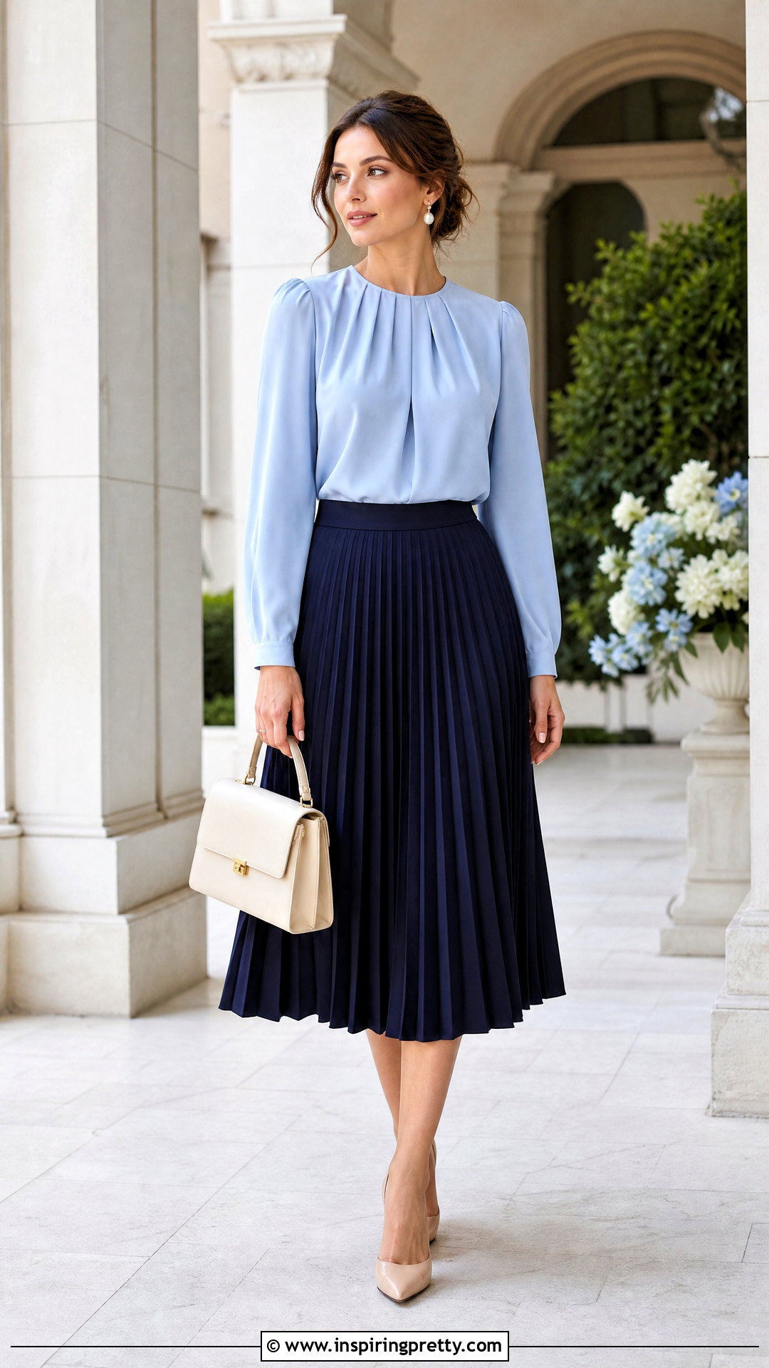 Blue Top With Navy Skirt - What Color Goes With Blue Top (20 Ways)