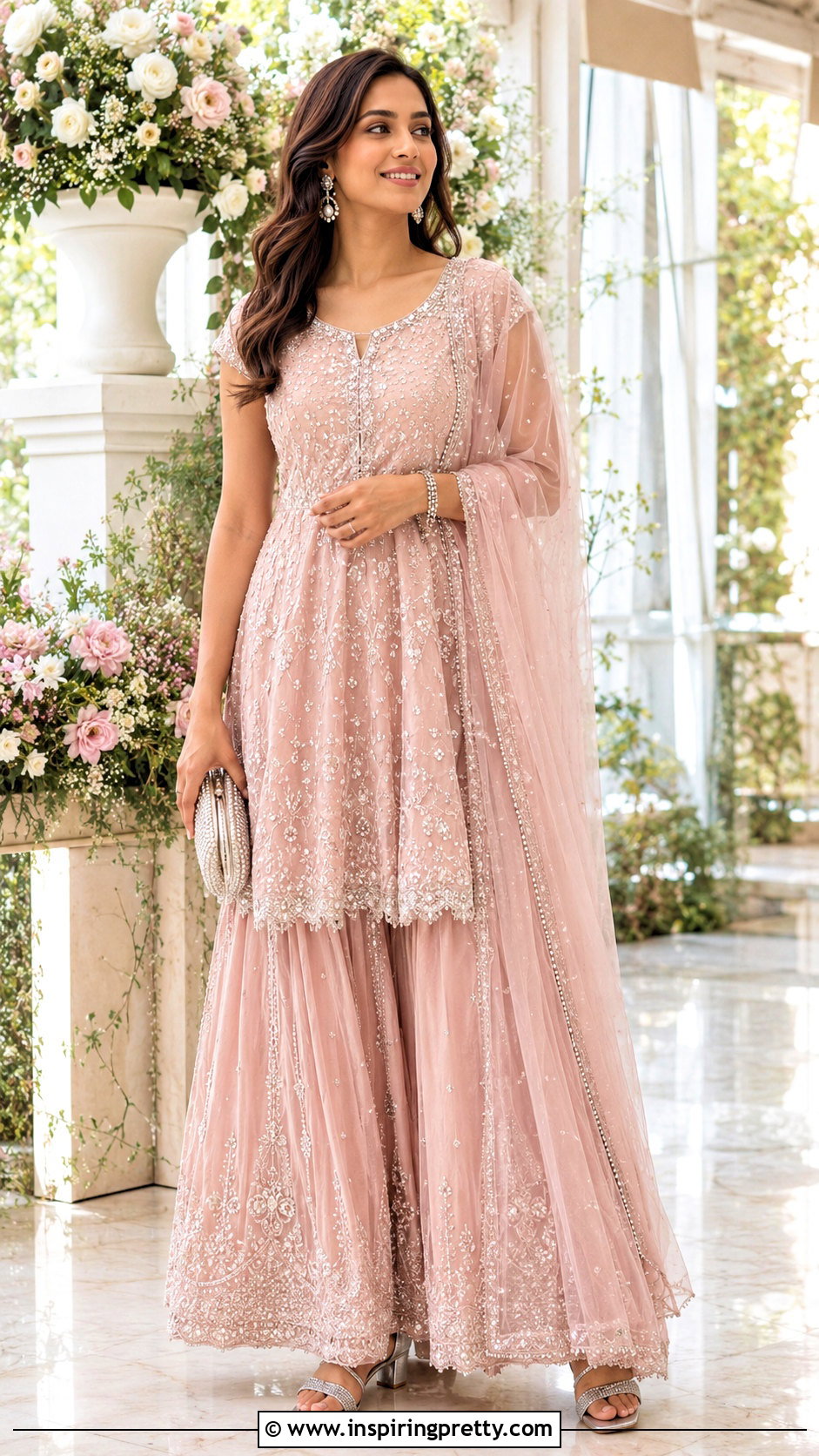 Blush Pink Lehenga With Long Top - 50 Lehenga With Long Top outfit ideas