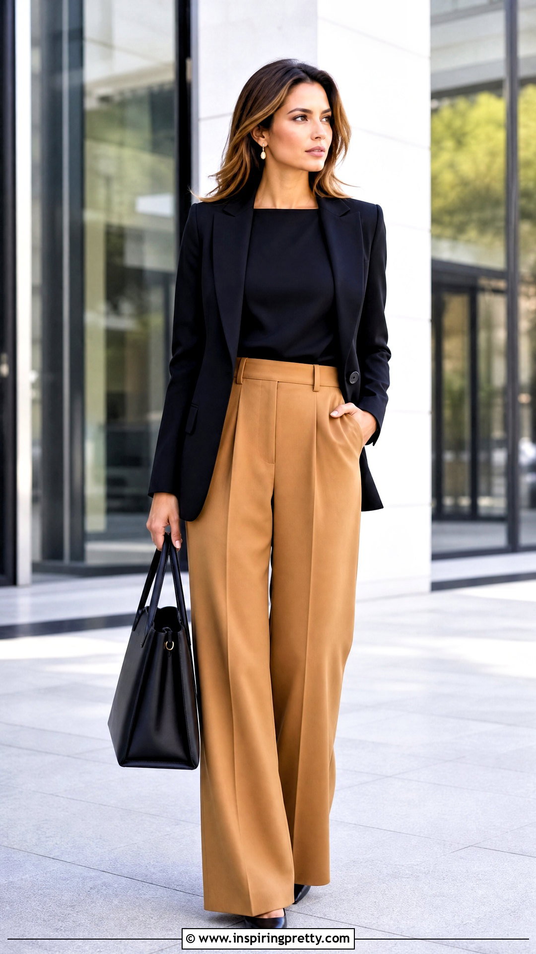 Boat Neck Corporate Top With Wide Leg Trousers - 50 corporate tops for ladies