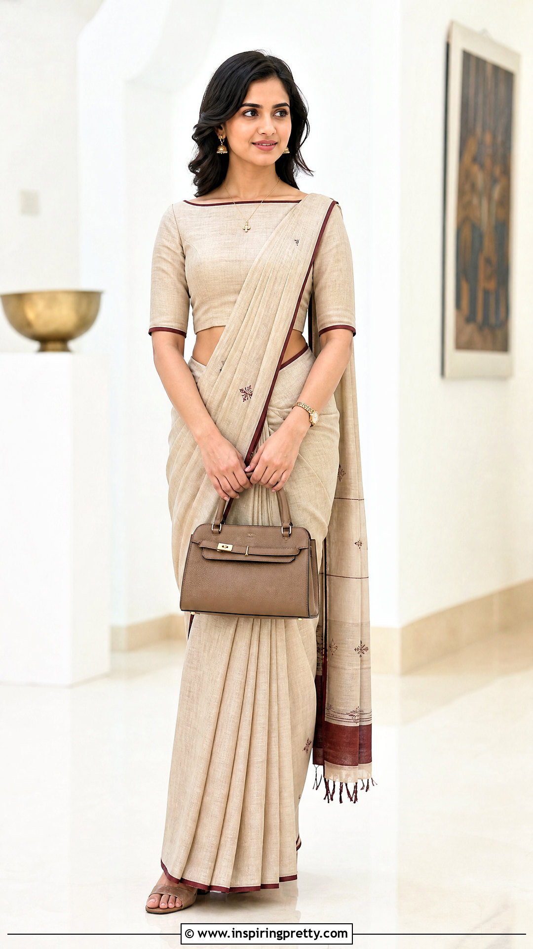 Boat Neck Crop Top Blouse With Saree - 50 crop top blouse designs