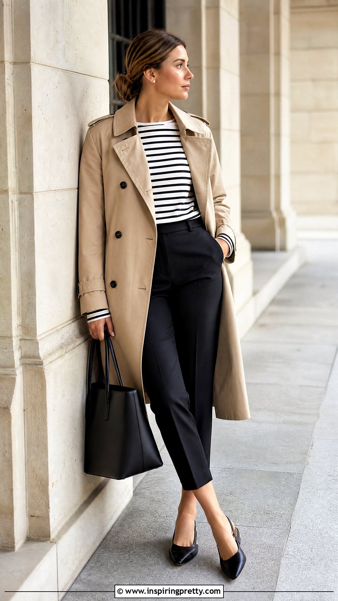 Boat Neck Top And Cropped Trousers Outfit - 50 simple top outfit ideas