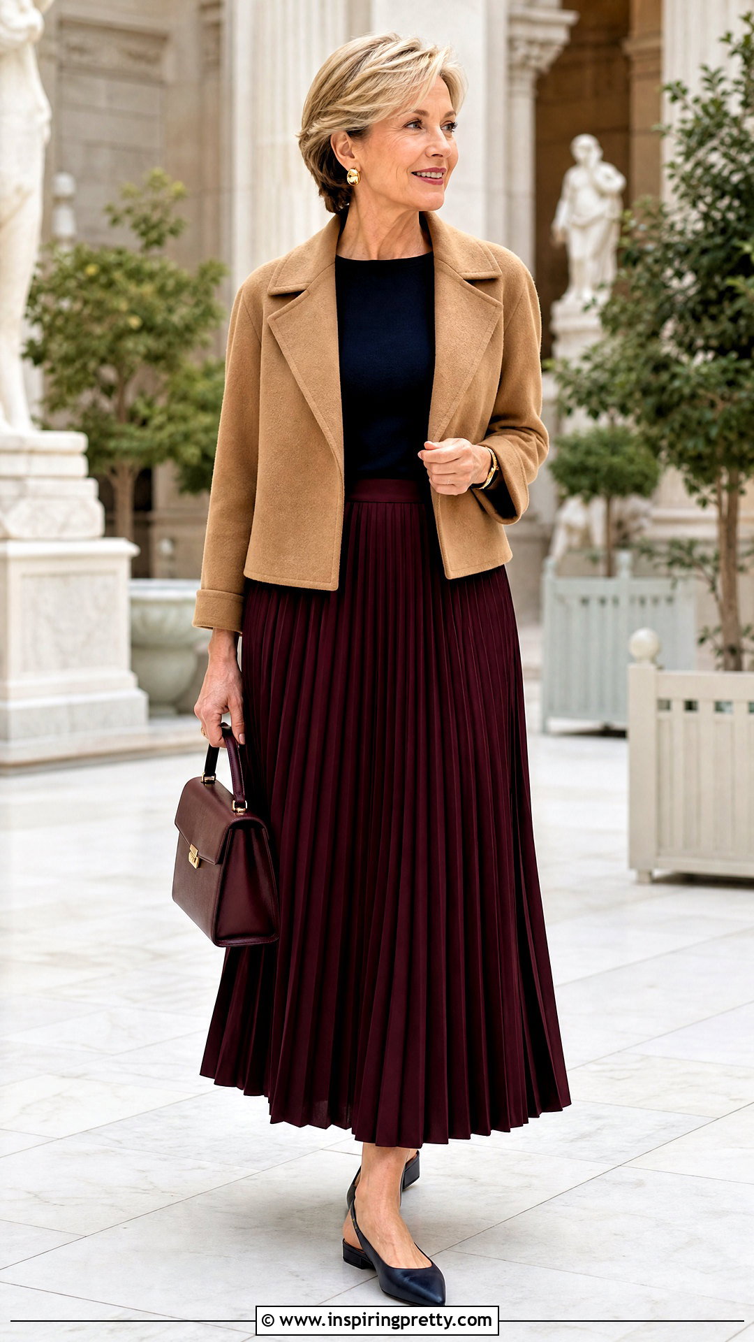 Boat Neck Top And Pleated Long Skirt Over Outfit - 50 long skirt and top outfits