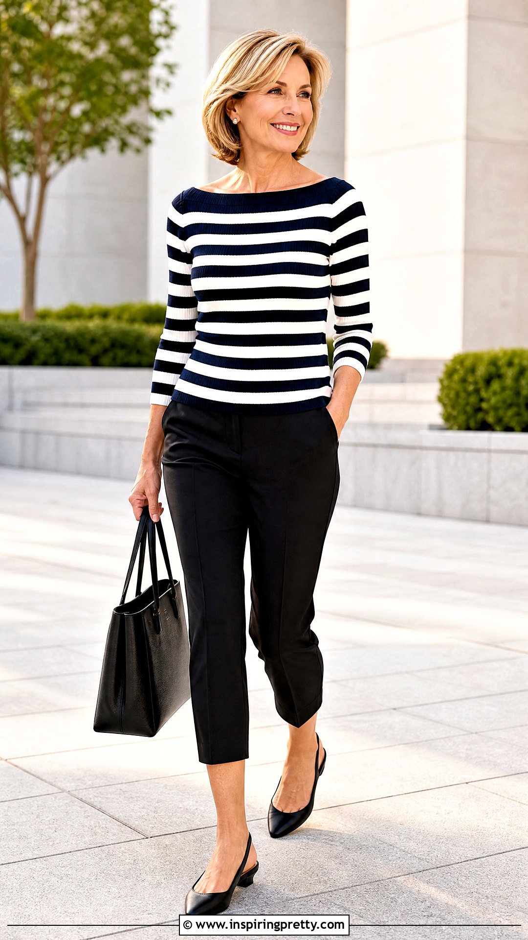Boat Neck Top With Capri Pants - 50 latest tops for women