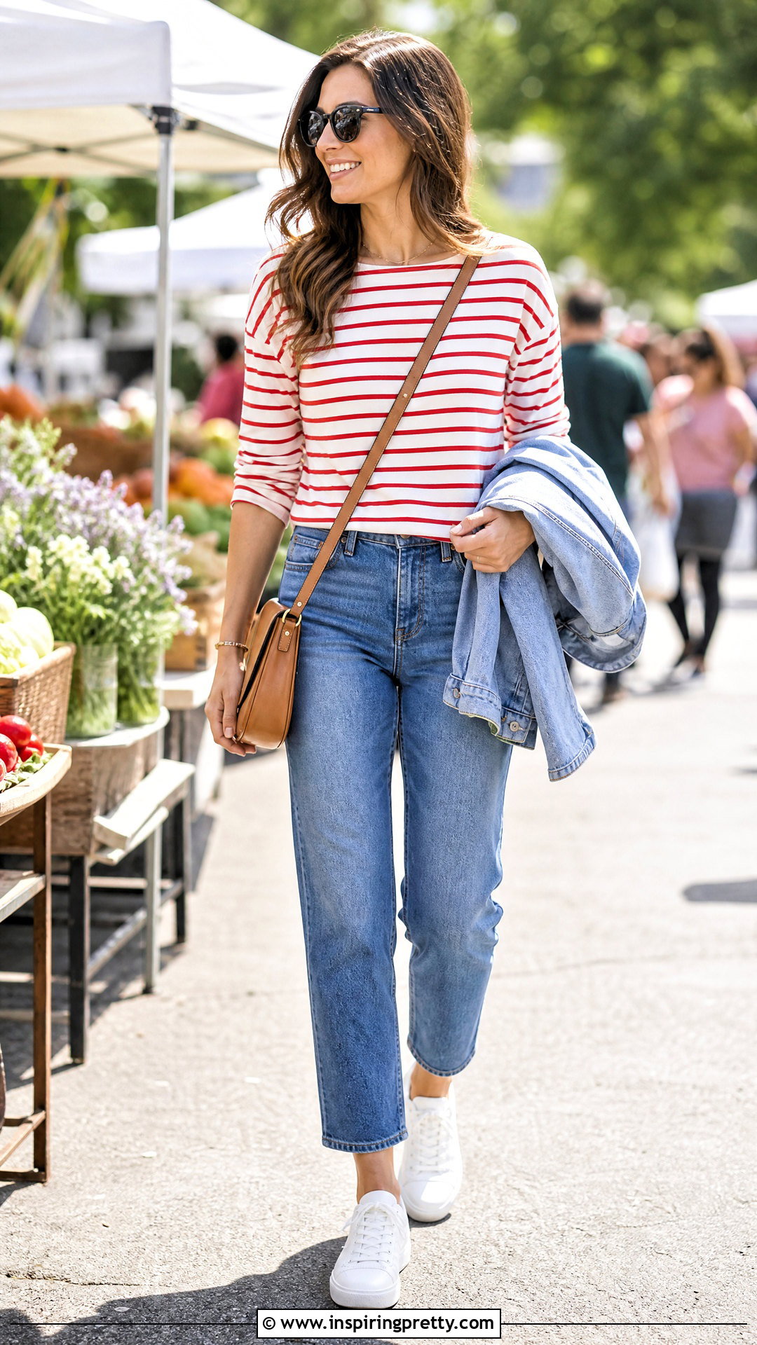 Boat Neck Top With Jeans And Sneakers - 50 boat neck tops outfit ideas