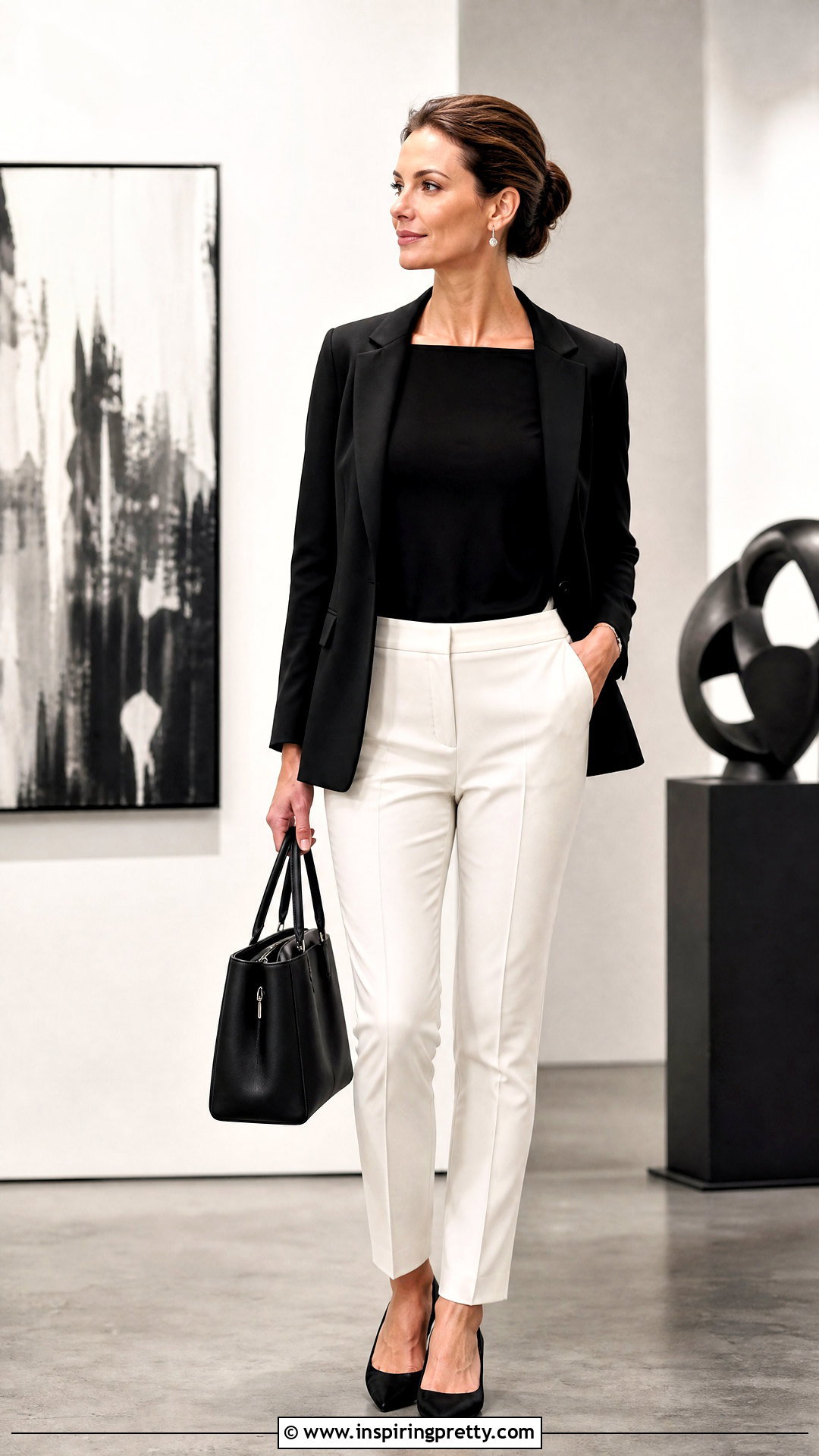 Boat Neck Top With Slim Pants - 50 formal tops for women